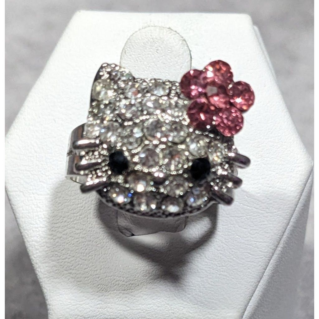 Other Coquette Glam Cute Kitten Rhinestone Adjustable Ring Size 8 Size ONE SIZE - 6 Thumbnail