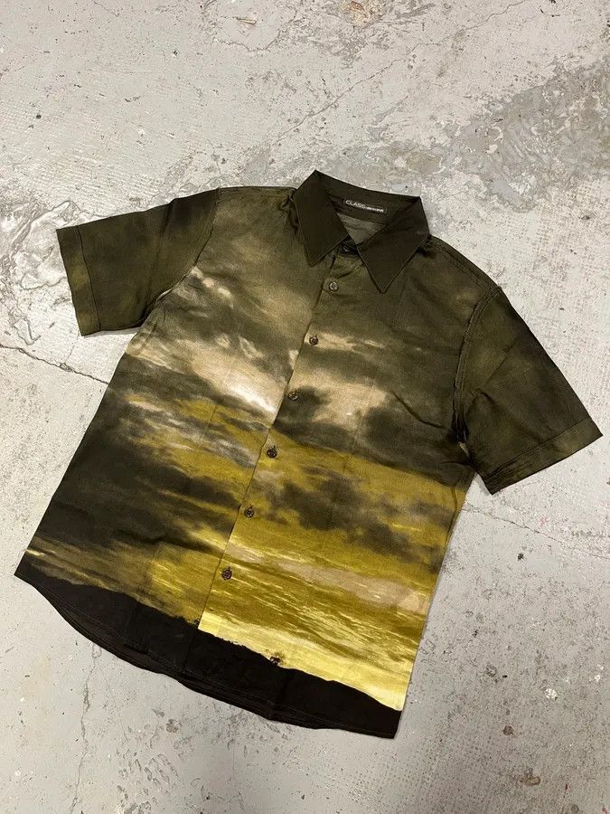 Roberto Cavalli × Vintage 2000S Cavalli Apocalyptic Sunset Brown Faded Shirt Size US M / EU 48-50 / 2 - 4 Thumbnail