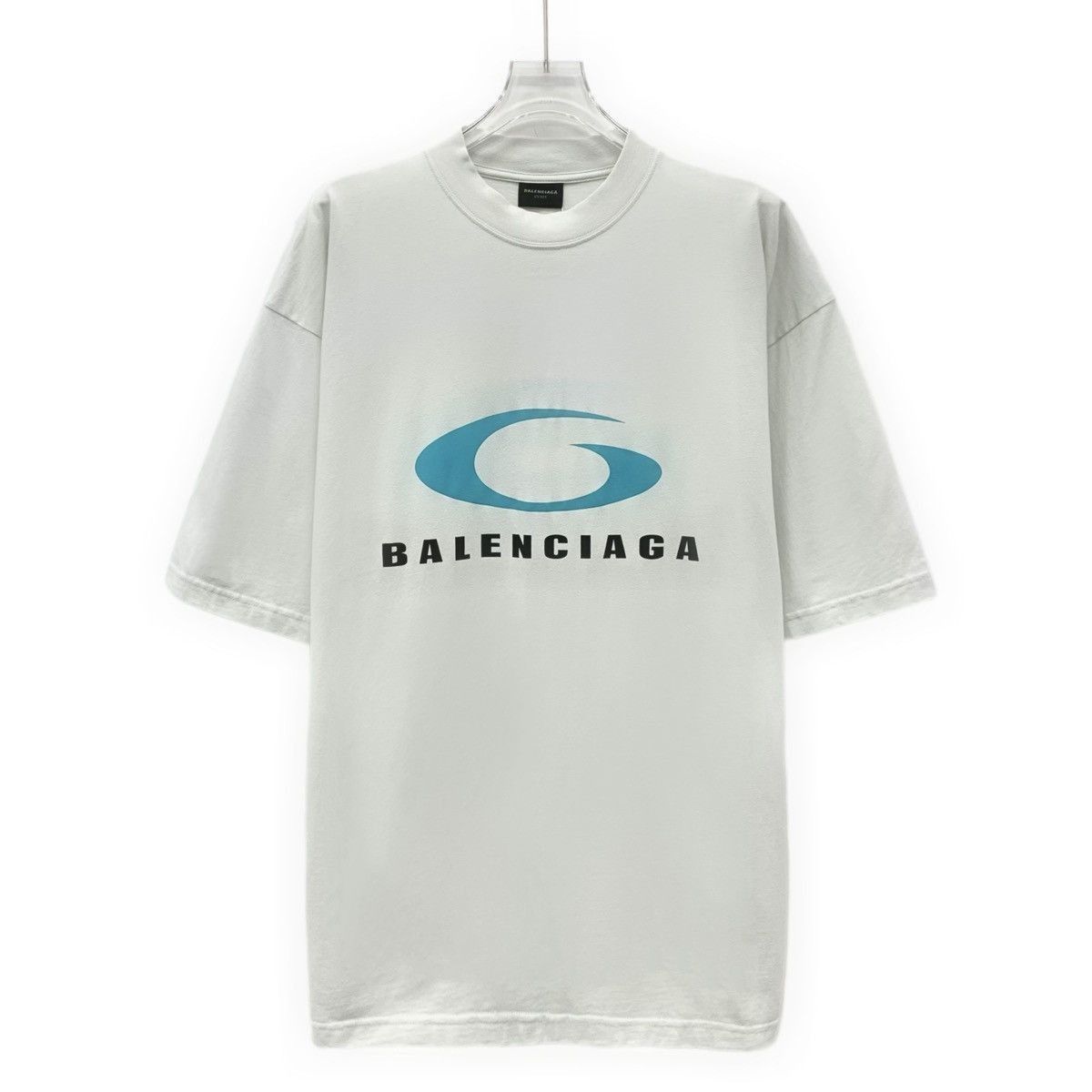 Balenciaga White Graphic Short-Sleeve Shirt, Size M Size US M / EU 48-50 / 2 - 1 Thumbnail