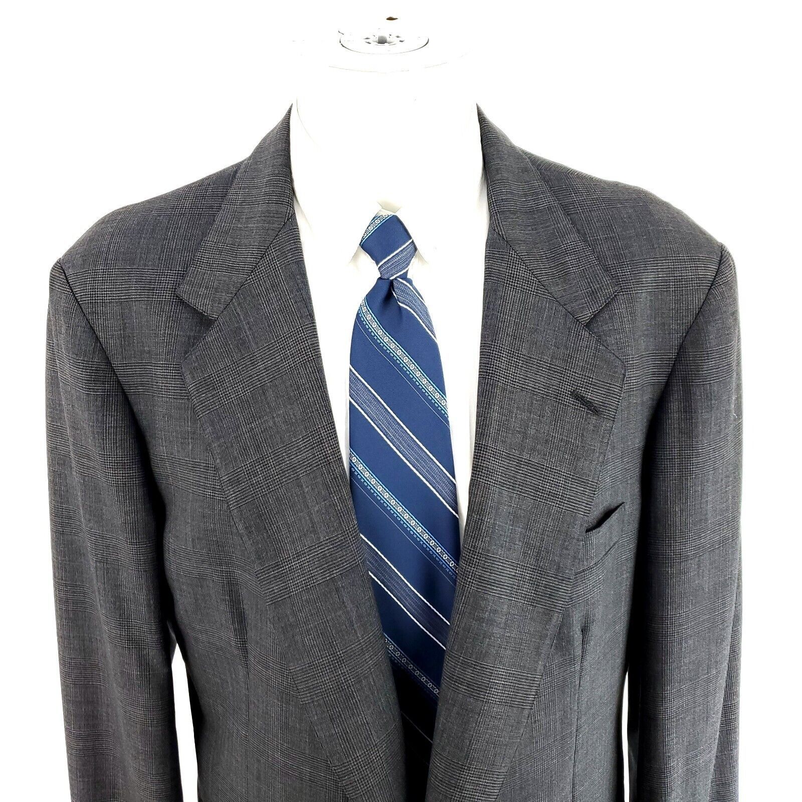 Southwick Southwick Wool 2 Button Blazer 42R Gray Plaid W/ Brown Teal Size 42R - 1 Thumbnail