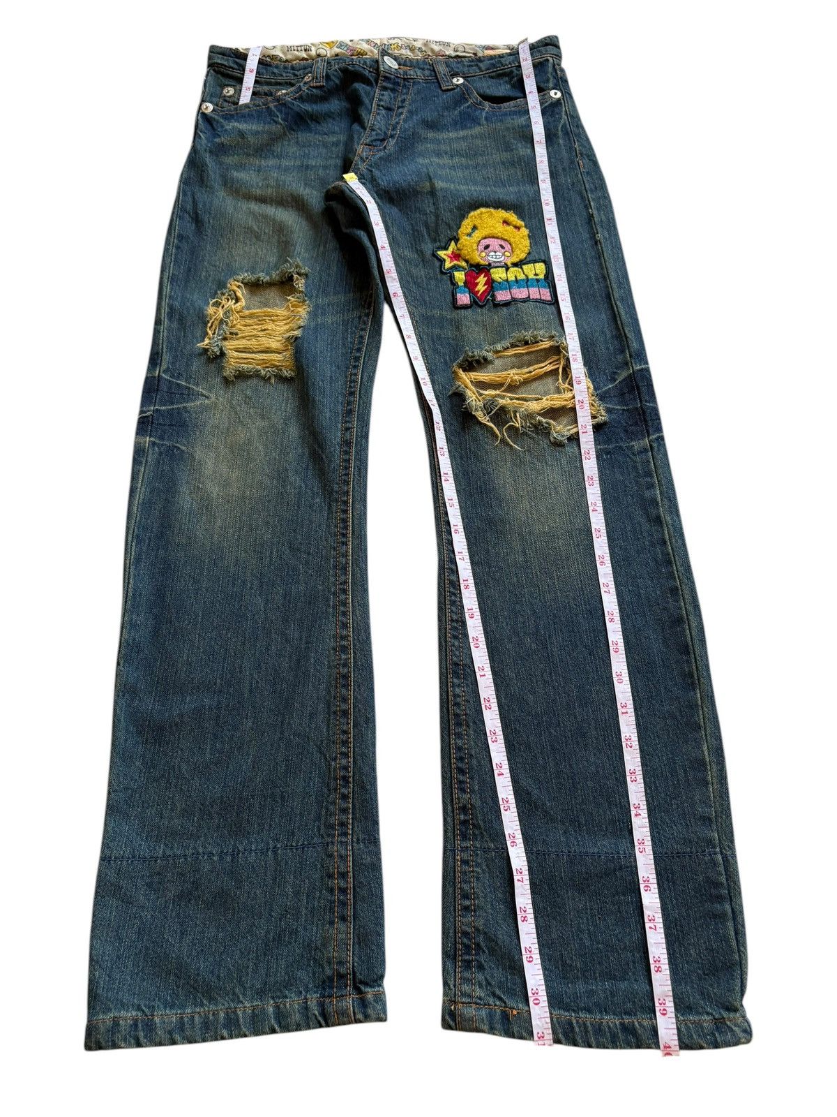 Japanese Brand Vintage Japanese Brand Rusty Mud Wash Embroidery Loose Jeans Size 31" - 13 Thumbnail