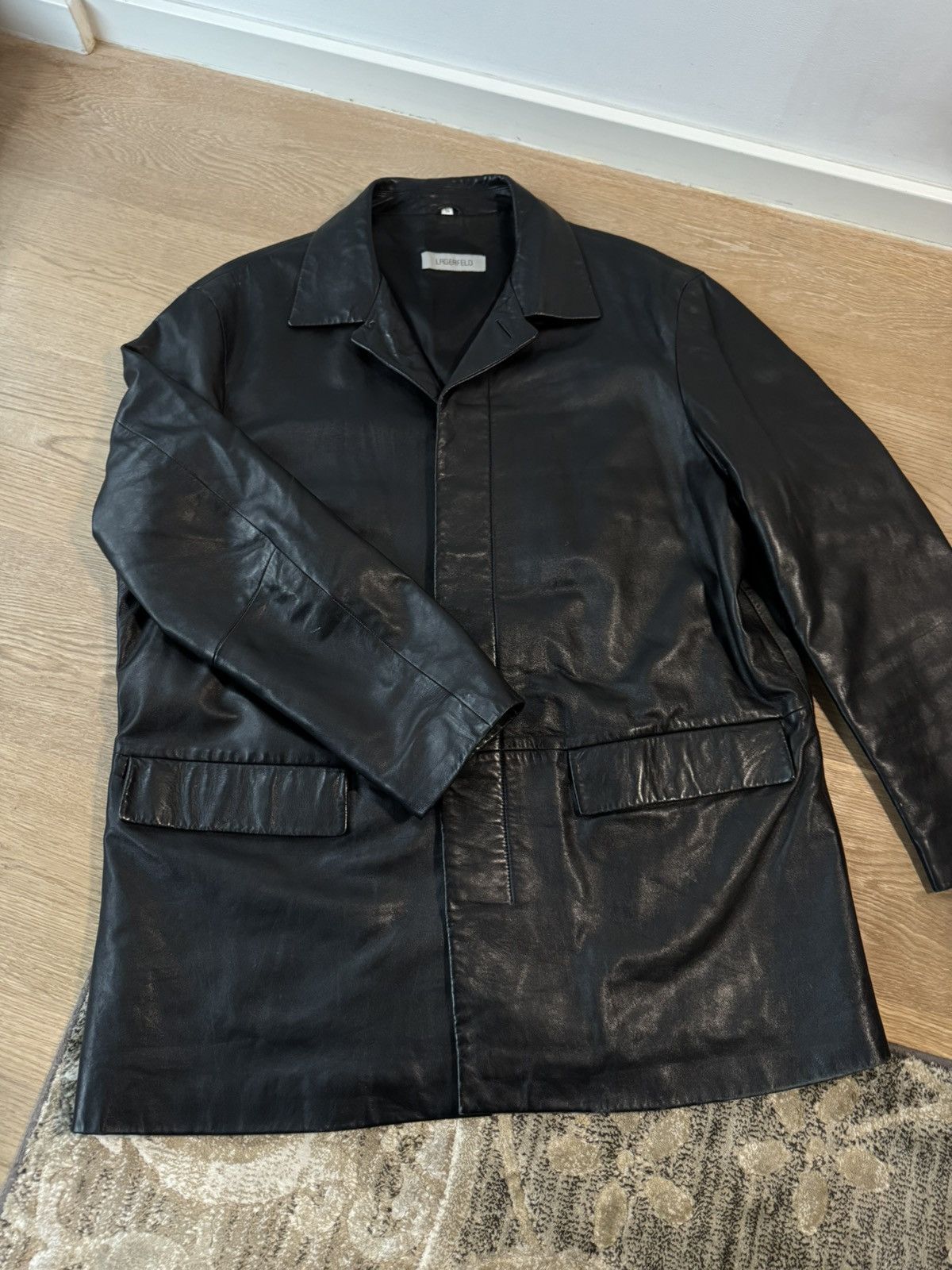 Karl Lagerfeld Karl Lagerfeld Vintage Leather Coat Size US XL / EU 56 / 4 - 1 Thumbnail
