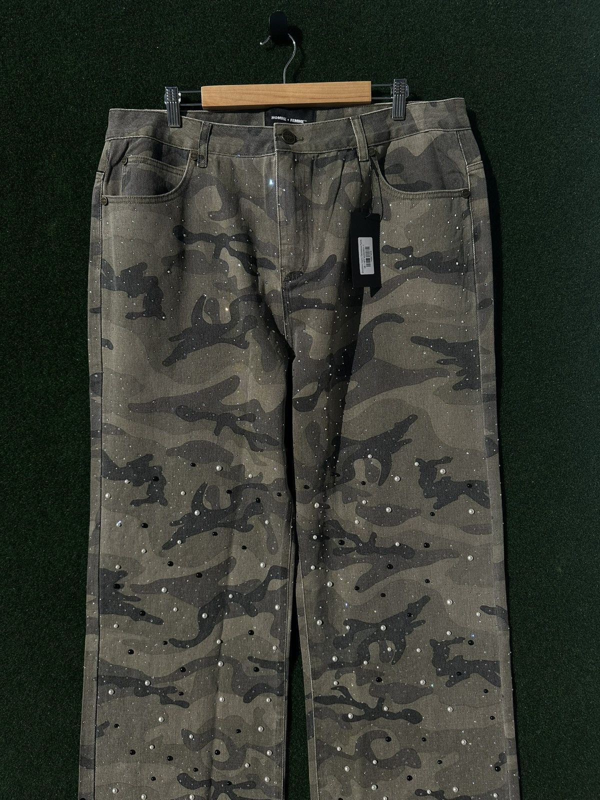 Homme + Femme Gemstone Pants Camo sz 38