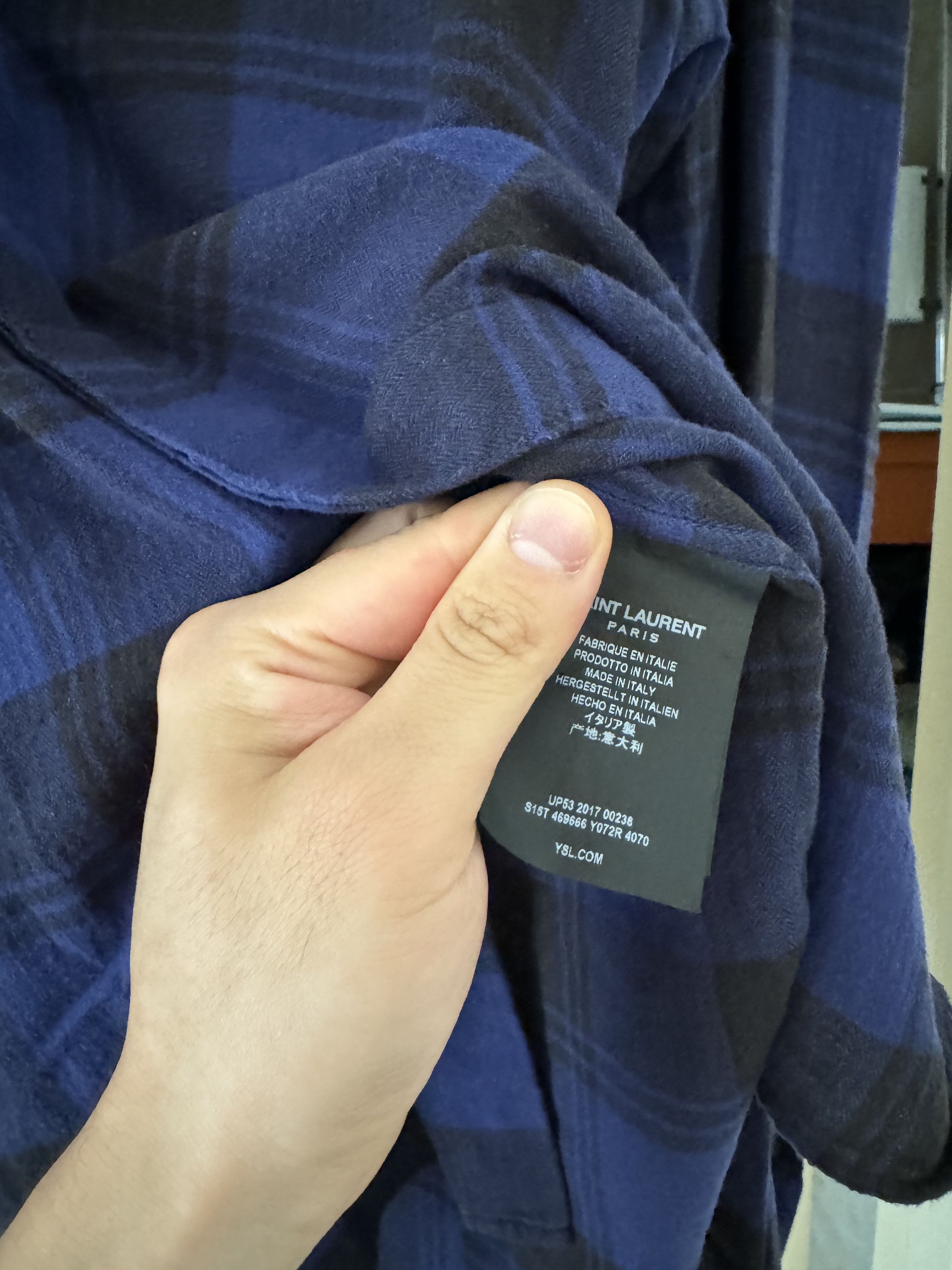 Saint Laurent Paris Brushed Cotton Flannel Shirt Size US M / EU 48-50 / 2 - 2 Thumbnail