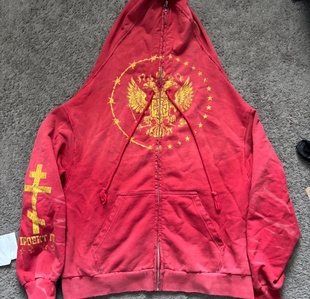 【美品】PROJECT G/R ZYGON ZIP HOODIE / RED Project GR Zygon Zip Hoodie - Red