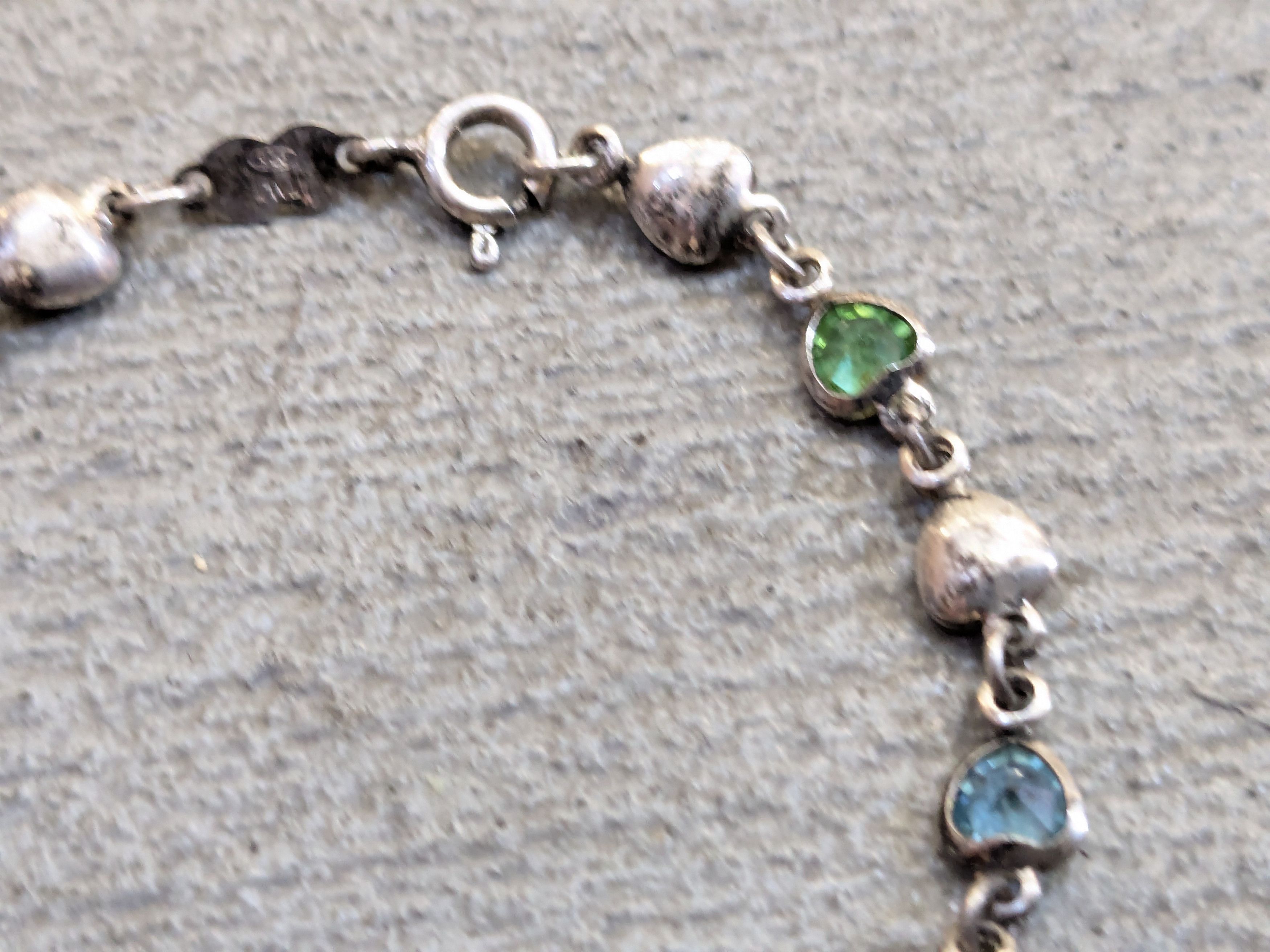 Jewelry Vintage Sterling Silver Bracelet Heart Rainbow Y2K Cute Size ONE SIZE - 6 Thumbnail