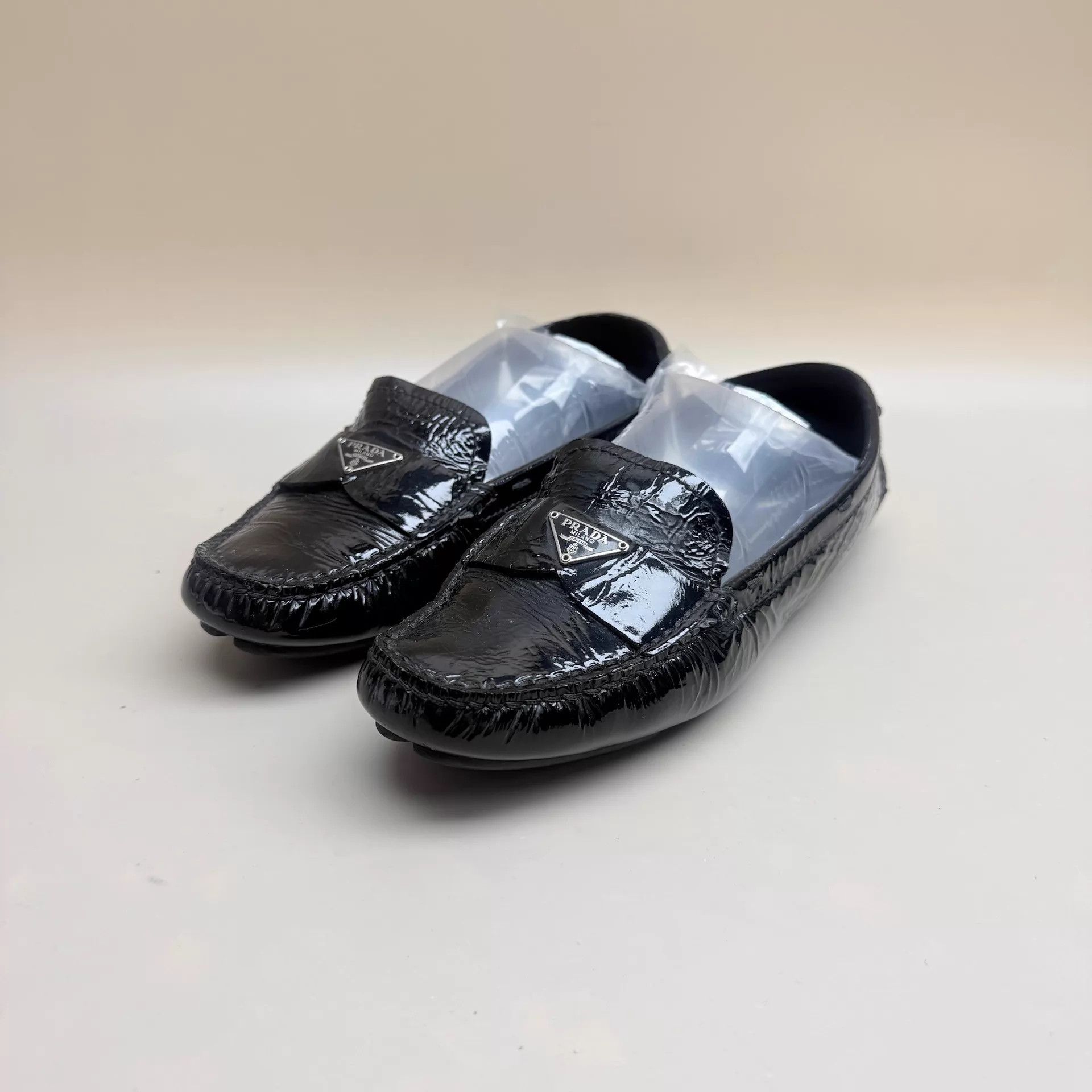 Prada Prada Black Gold Logo Low Heel Shoes 35 Mint Size US 4.5 / IT 34.5 - 1 Thumbnail