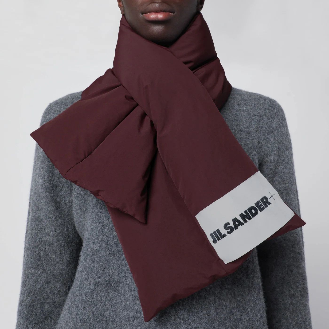 Jil Sander o1d2blof0526 Size: OS / Logo Padded Scarf in Brown Size ONE SIZE - 2 Thumbnail
