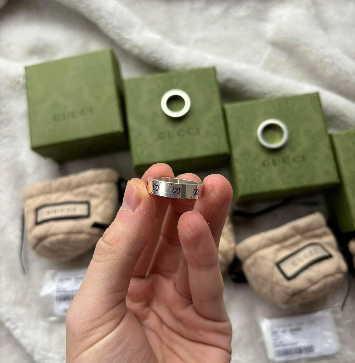 Adidas × Gucci Gucci x Adidas Silver Logo Ring - Size: 22IT Size ONE SIZE - 2 Thumbnail