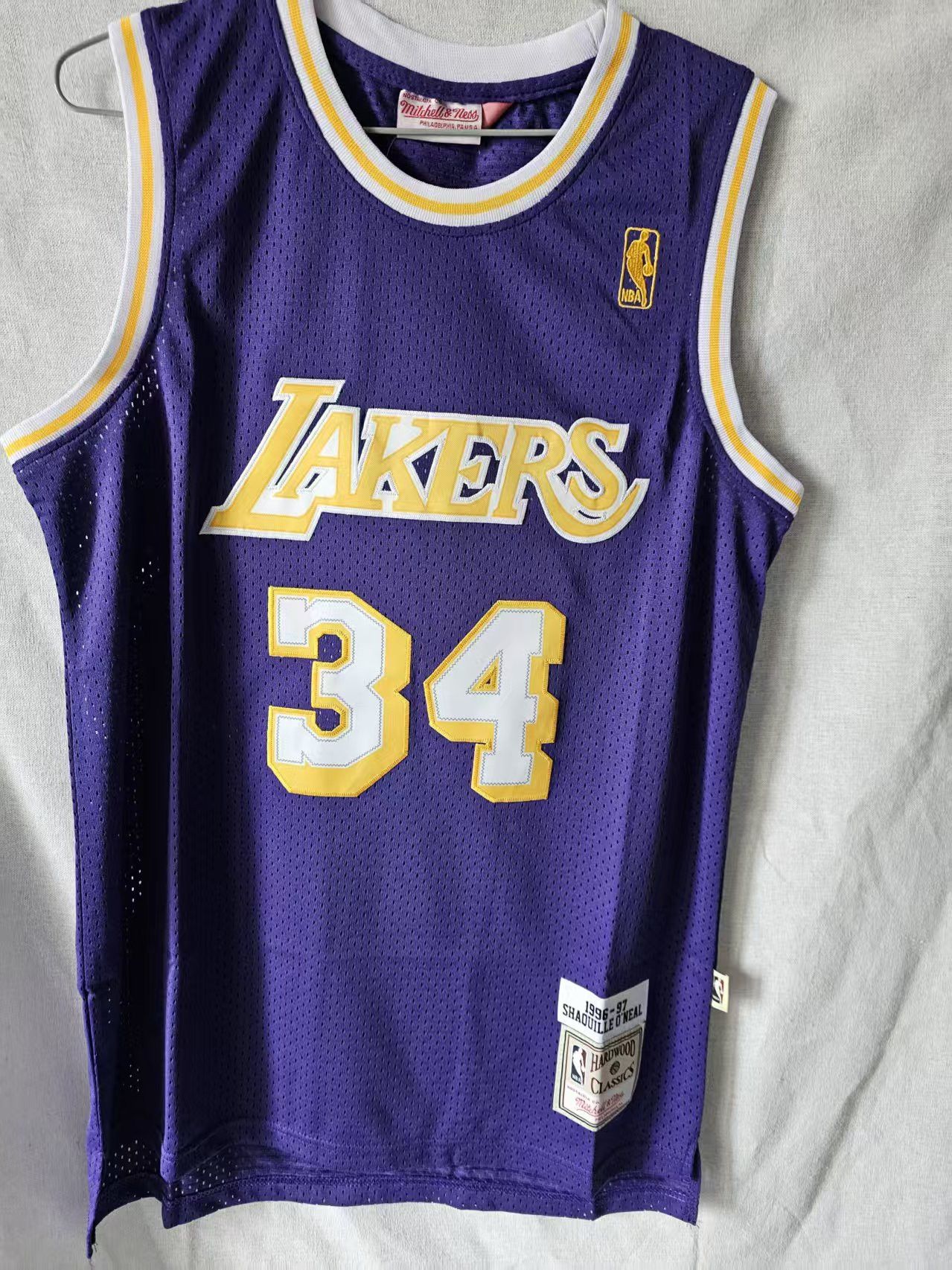 NBA Lakers #34 Shaquille O'Neal Jersey Purple Size US XL / EU 56 / 4 - 3 Thumbnail