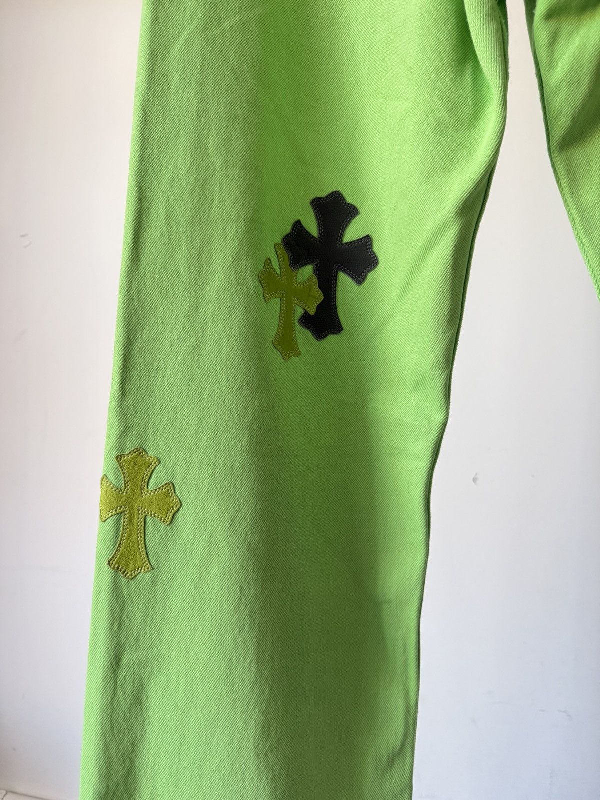 Chrome Hearts Chrome Hearts Lime Green 501 Patch Jeans Size US 33 - 6 Thumbnail