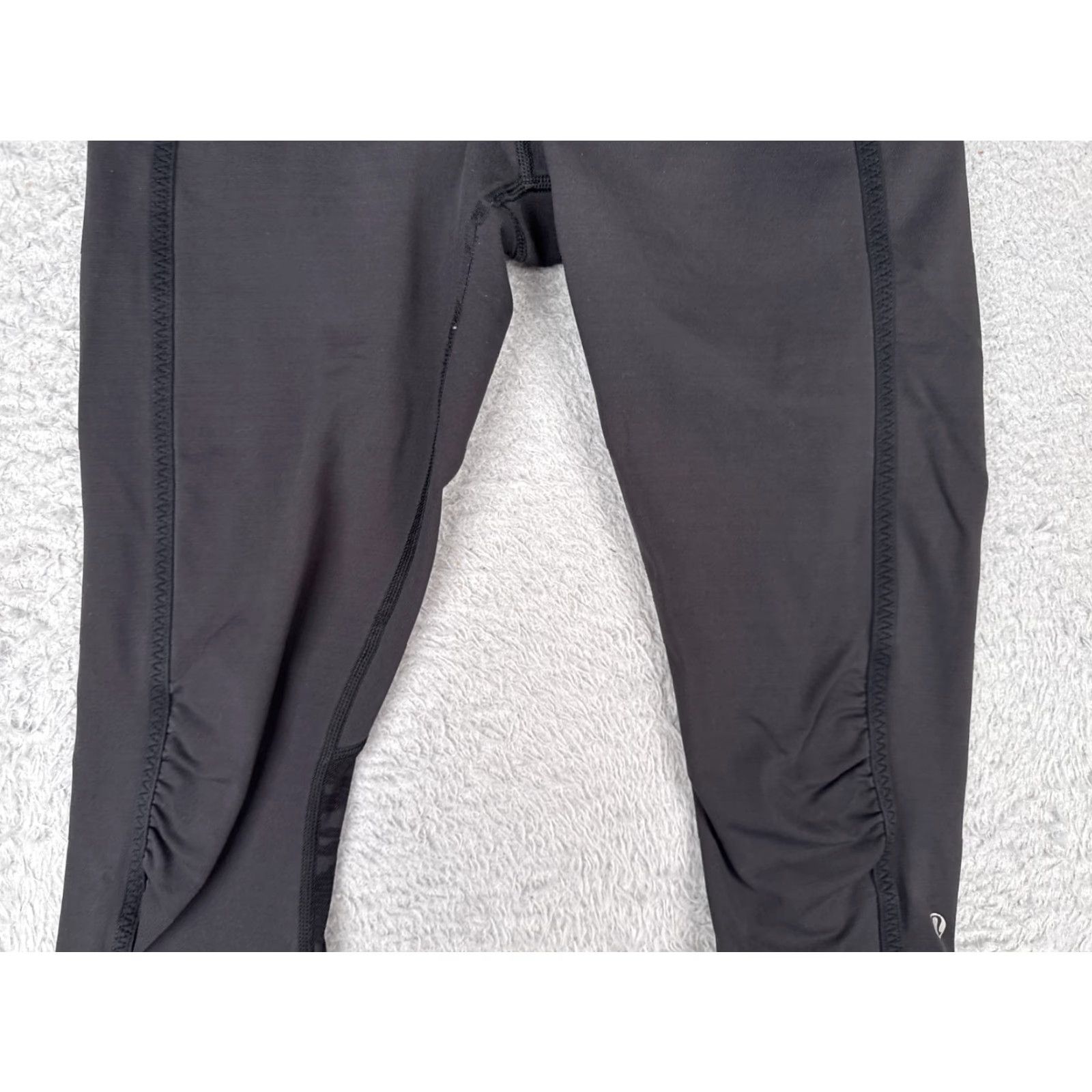 Lululemon Pants Womens 6 Black Camo Cropped Straight Leg Pockets Yoga Activewear Read Me