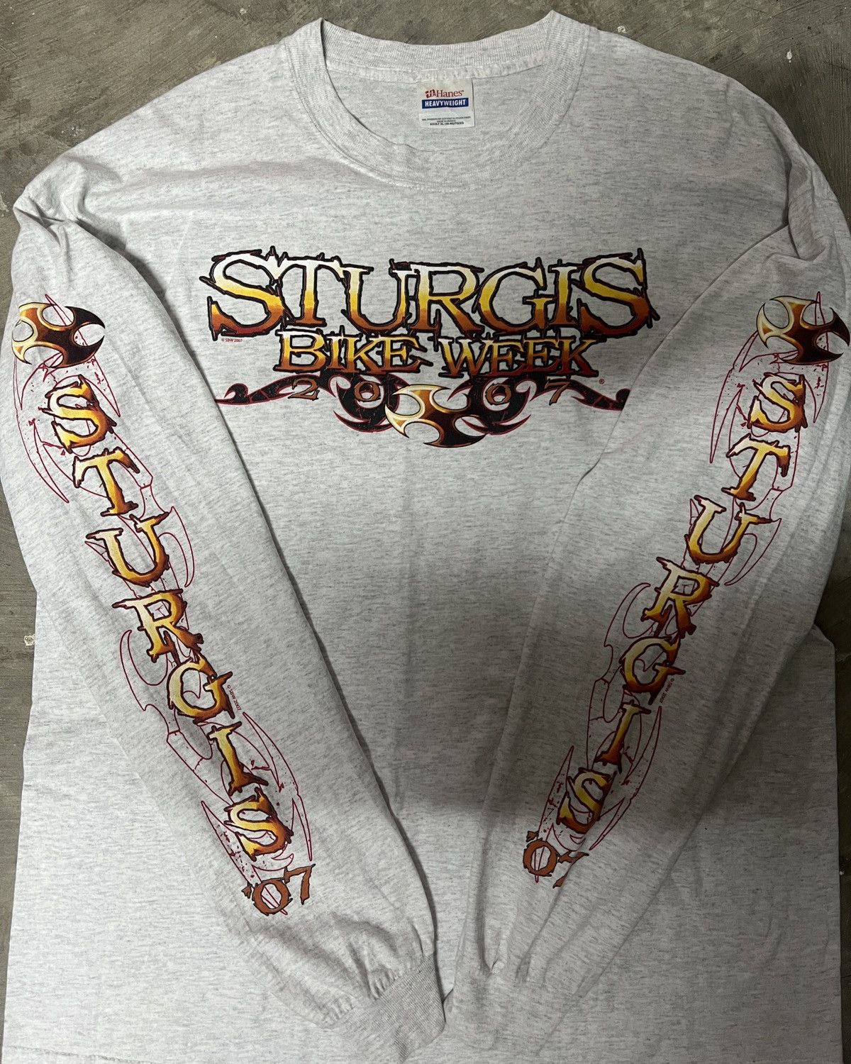 Vintage Vintage Sturgis Rally tee. White Sturgis tee. Long-sleeve Size US XL / EU 56 / 4 - 4 Thumbnail
