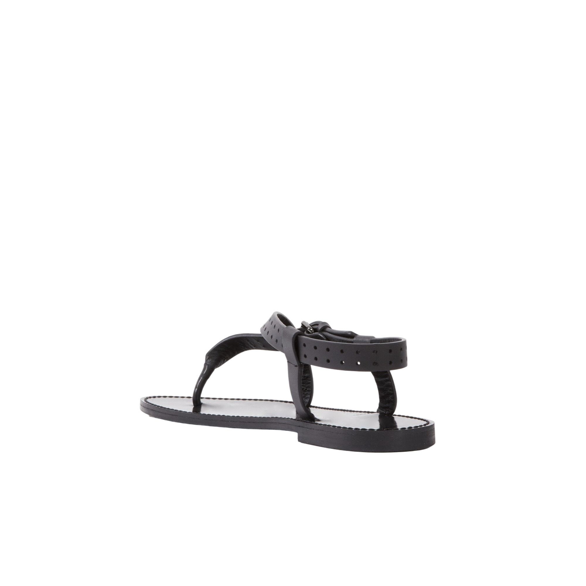 The Kooples Black Leather Flip-Flop Sandals With Adjustable Strap & Buck Size US 5 / IT 35 - 2 Thumbnail