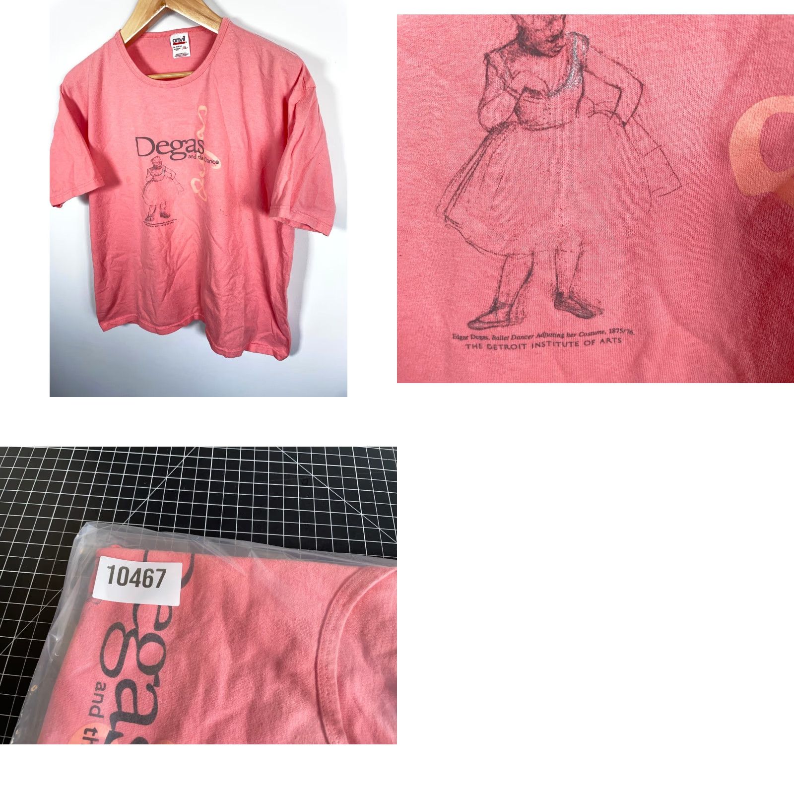 Anvil VINTAGE Detroit Institute of Arts Edgar Degas Dance T-Shirt Women's XL Pink 90s Art Hipster Retro Logo Casual Size XL / US 12-14 / IT 48-50 - 8 Thumbnail