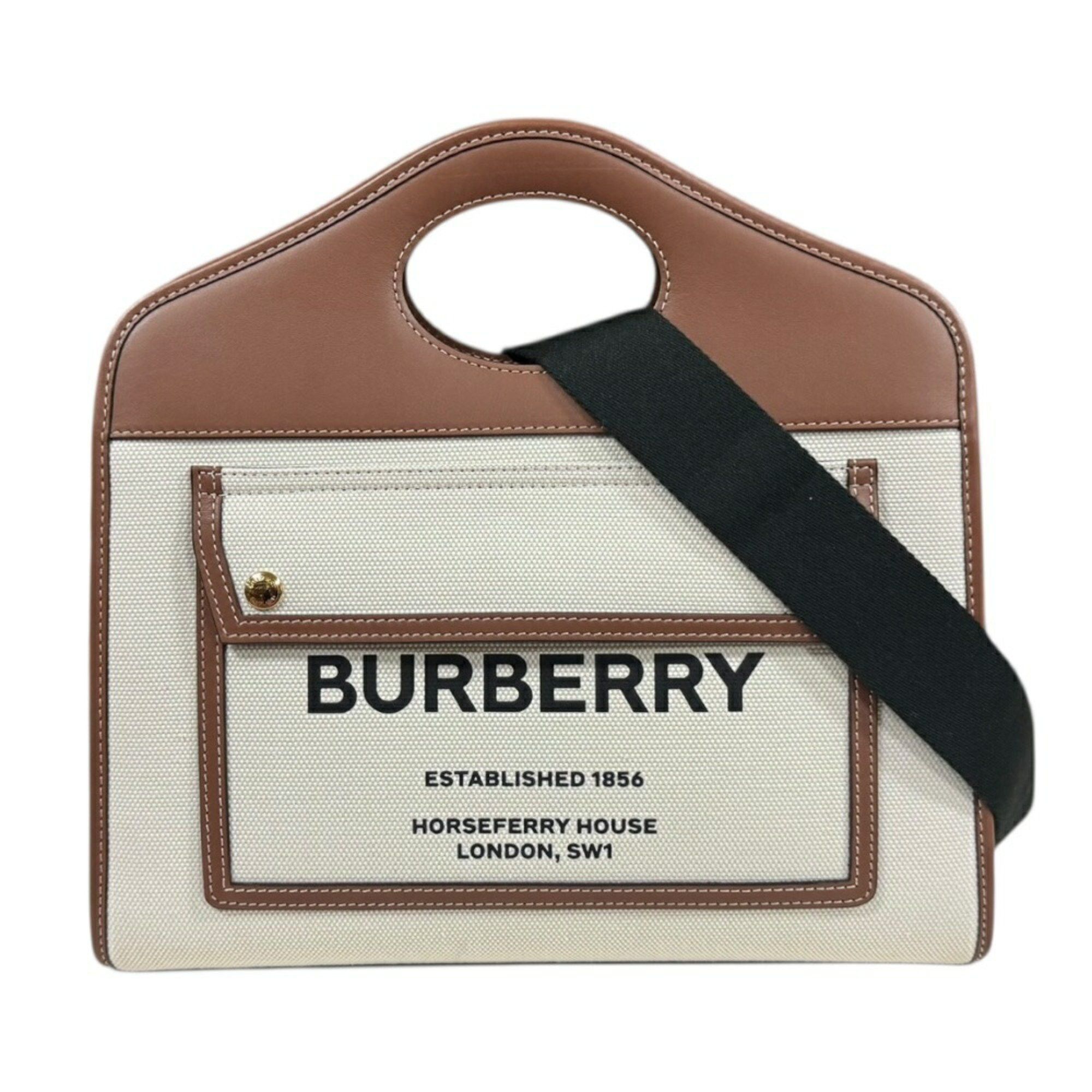 BURBERRY 4076673 Medium Belt Bag, 2-Way Handbag, Canvas/Leather, Women\'s, Beige Burberry Canvas Burberry Medium Belt Bag BURBERRY 4076673  main image 3