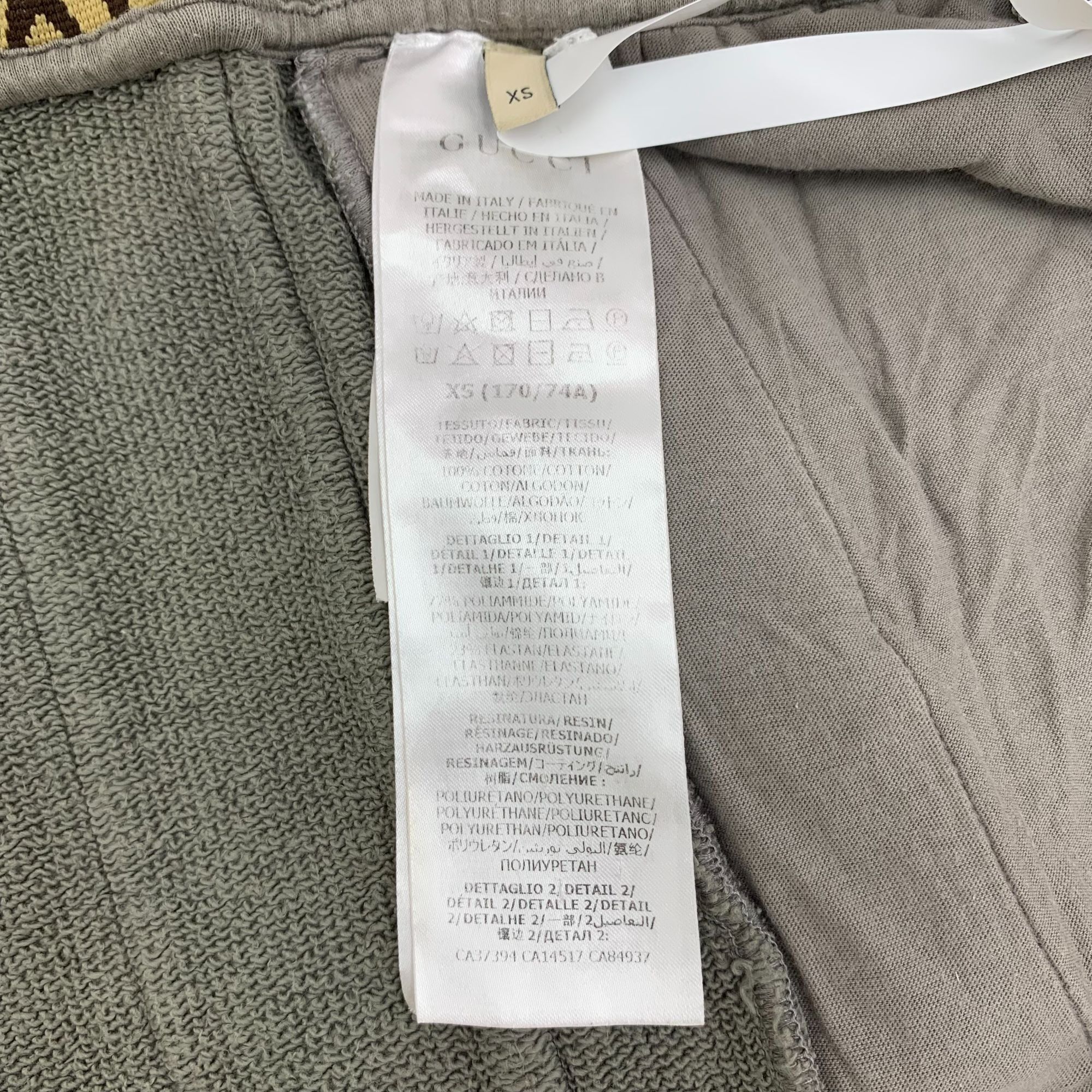 Gucci Gucci Grayish-Green Cotton Drawstring Sport Pants With Side Size US 30 / EU 46 - 2 Thumbnail