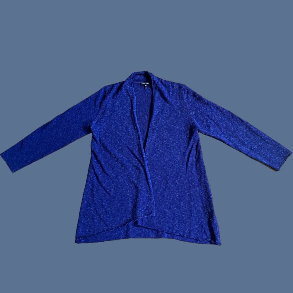Eileen Fisher VINTAGE? No. Eileen Fisher Blue Cardigan Women’s M Linen Blend Open Knit V-Neck Casual Business Bohemian Outdoor - Mens? Ladies? Size M / US 6-8 / IT 42-44 - 1 Thumbnail