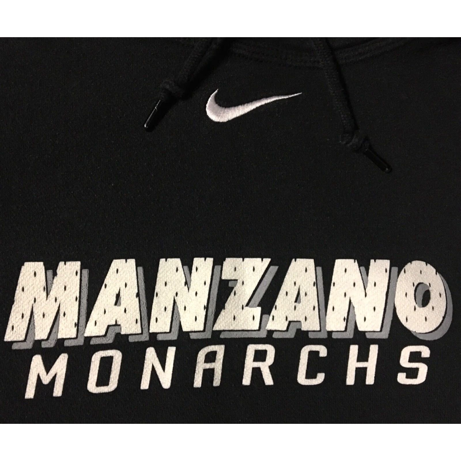 Nike VINTAGE Nike Center Swoosh Manzano Monarchs Hoodie 2XLT Black Mens 90s Hip Hop Sports Logo Sweatshirt Size US XXL / EU 58 / 5 - 2 Thumbnail
