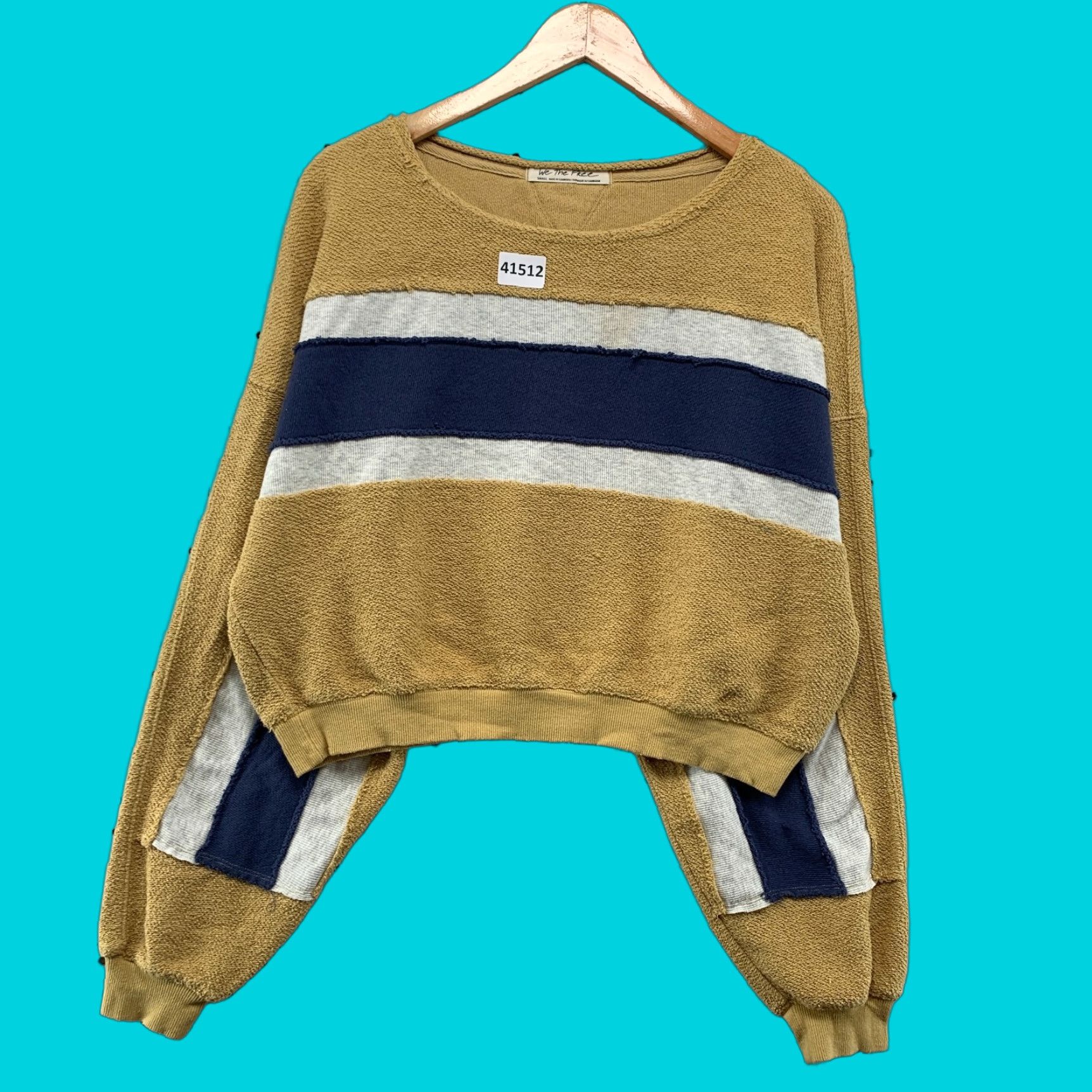 Free People We The Free People Palo Alto Women Sweatshirt S Brown Distressed Cropped 22x18.5 Size S / US 4 / IT 40 - 1 Thumbnail