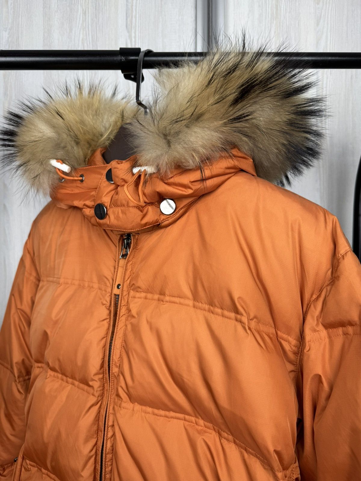 Japanese Brand Jet Set Orange quilted down puffer fur ski jacket Size US L / EU 52-54 / 3 - 5 Thumbnail