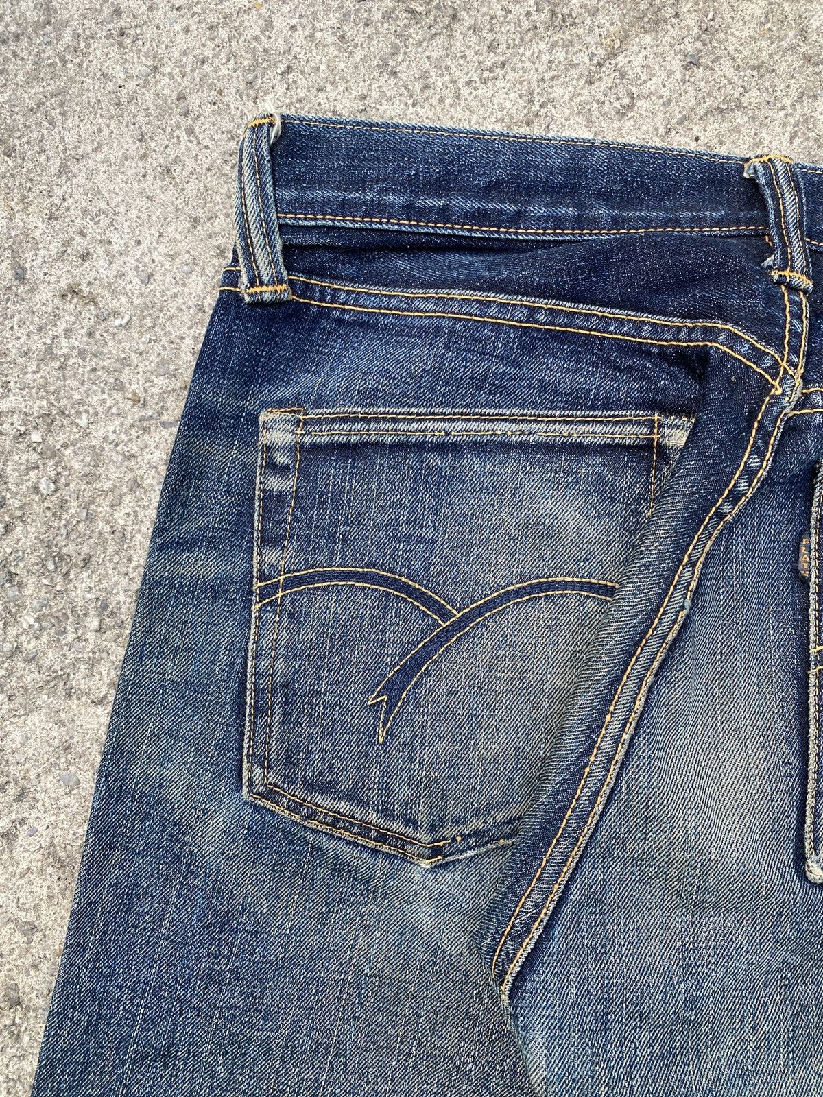 The Flat Head Lot 3005-22 The Flat Head Selvedge Honeycomb Distressed Size US 29 - 17 Thumbnail