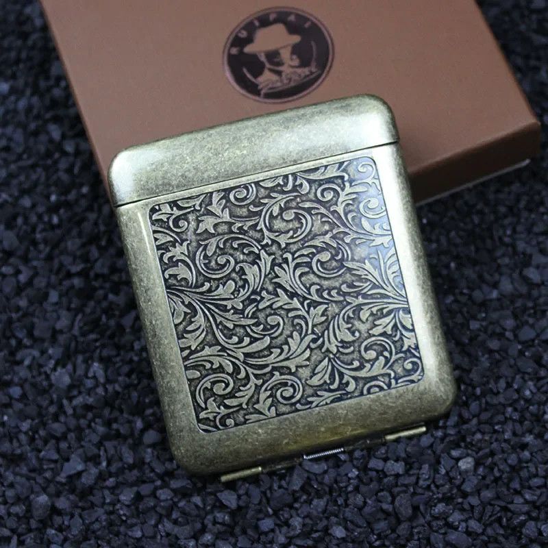 Other Cigarette Box Storage Case Portable Retro Bronze Gift Size ONE SIZE - 1 Thumbnail