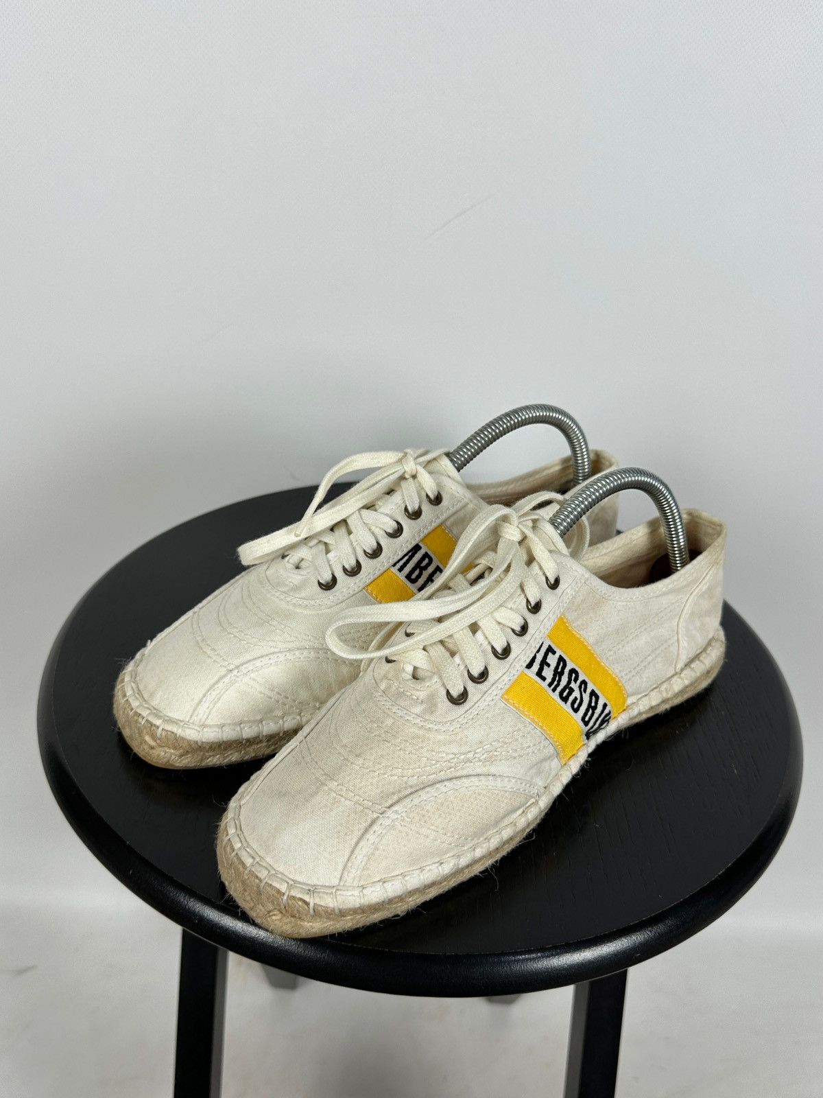 Dirk Bikkembergs Bikkembergs Lace Up Espadrilles Canvas Jute Sole Logo Stripe Size US 6 / EU 39 - 8 Thumbnail