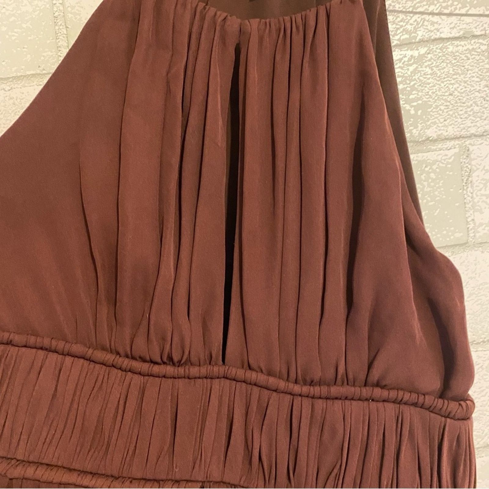 Cinq a Sept Cinq a Sept $380 Silk Lotus Dress In Rum Raisin XS EUC Size XS / US 0-2 / IT 36-38 - 6 Thumbnail