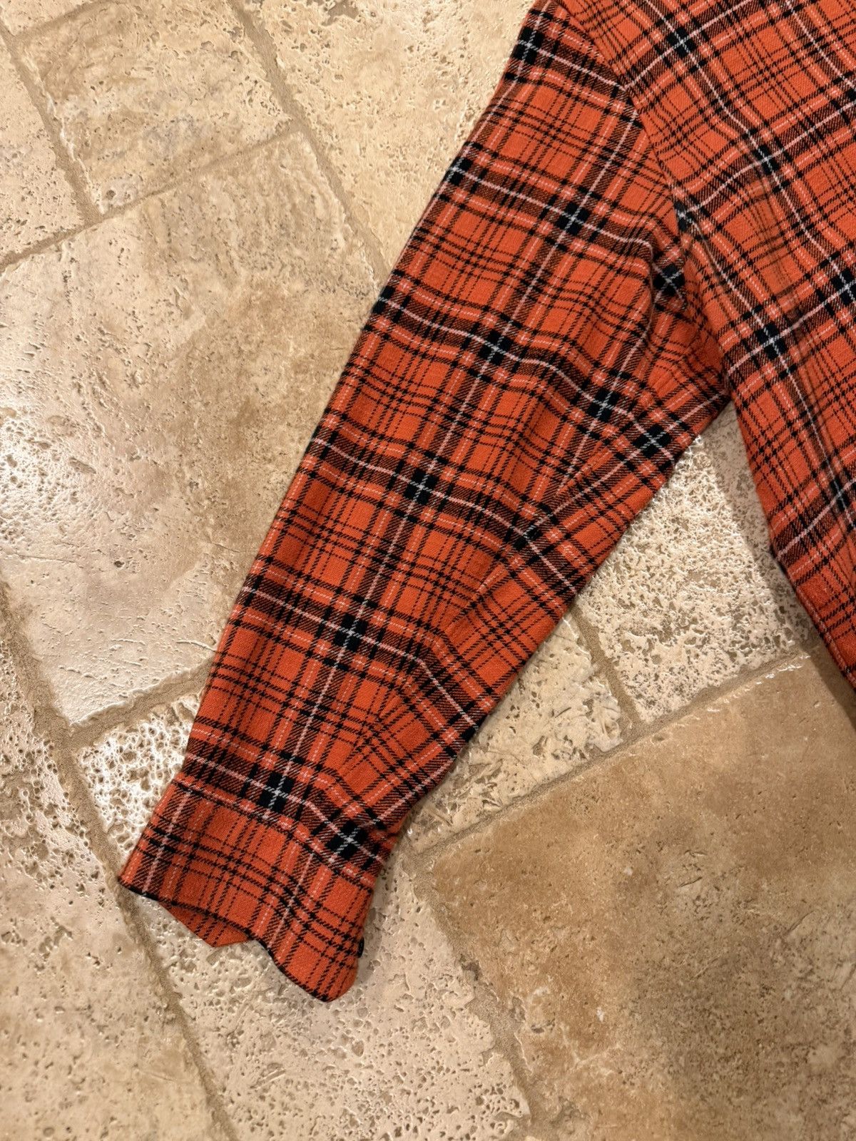 Celine Celine Hedi Slimane FW23 Orange/Red Flannel Button Up Shirt Size US XL / EU 56 / 4 - 5 Thumbnail