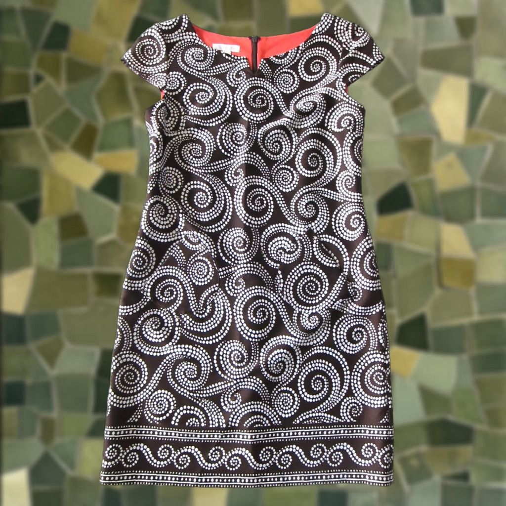 Vintage VINTAGE London Times White Brown Polka Dot Pocket Sleeveless Shift Tunic A-Line Dress 8 Size M / US 6-8 / IT 42-44 - 1 Thumbnail
