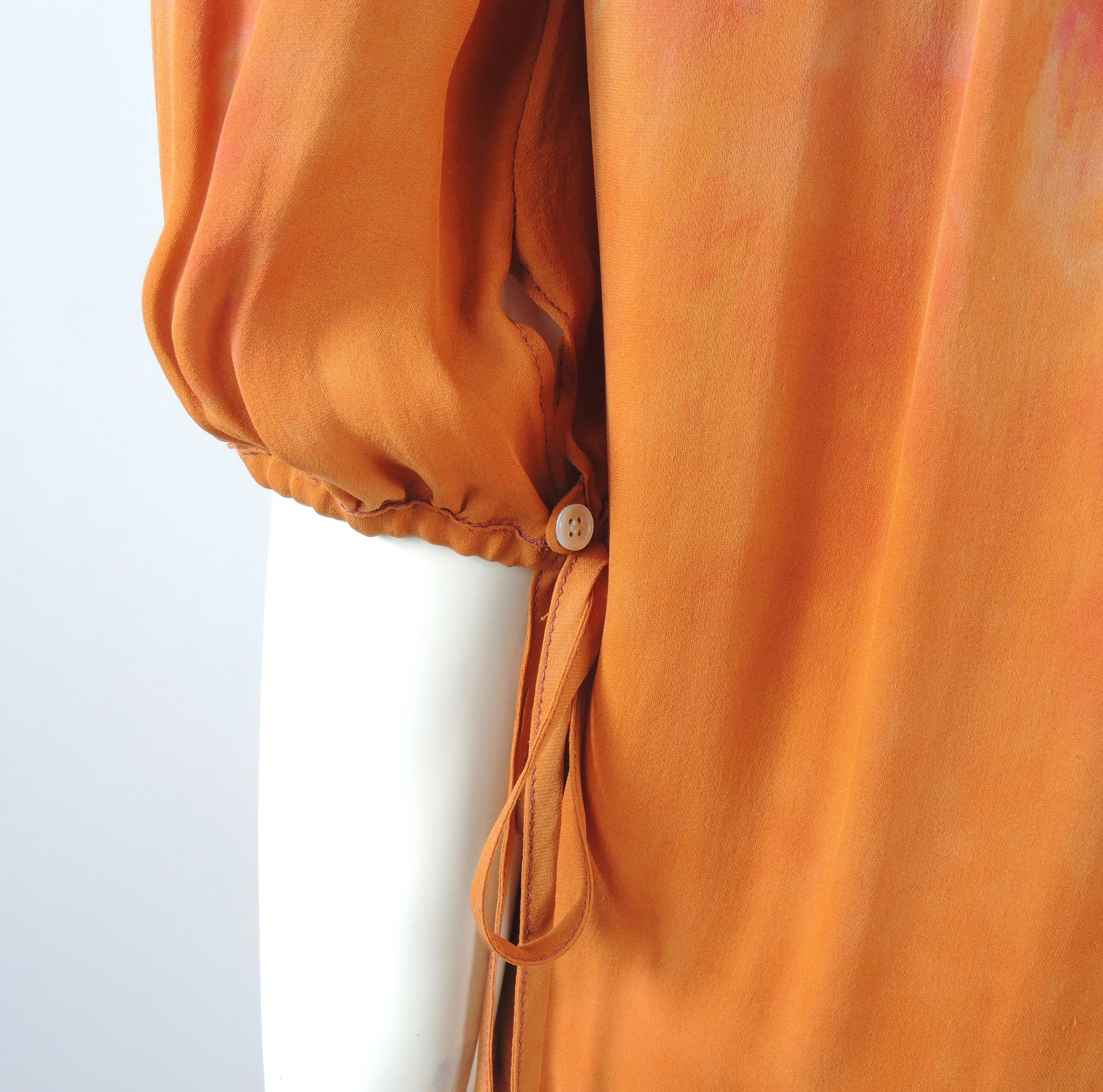 o1smst1ft0424 Peasant Dress in Pink & Orange