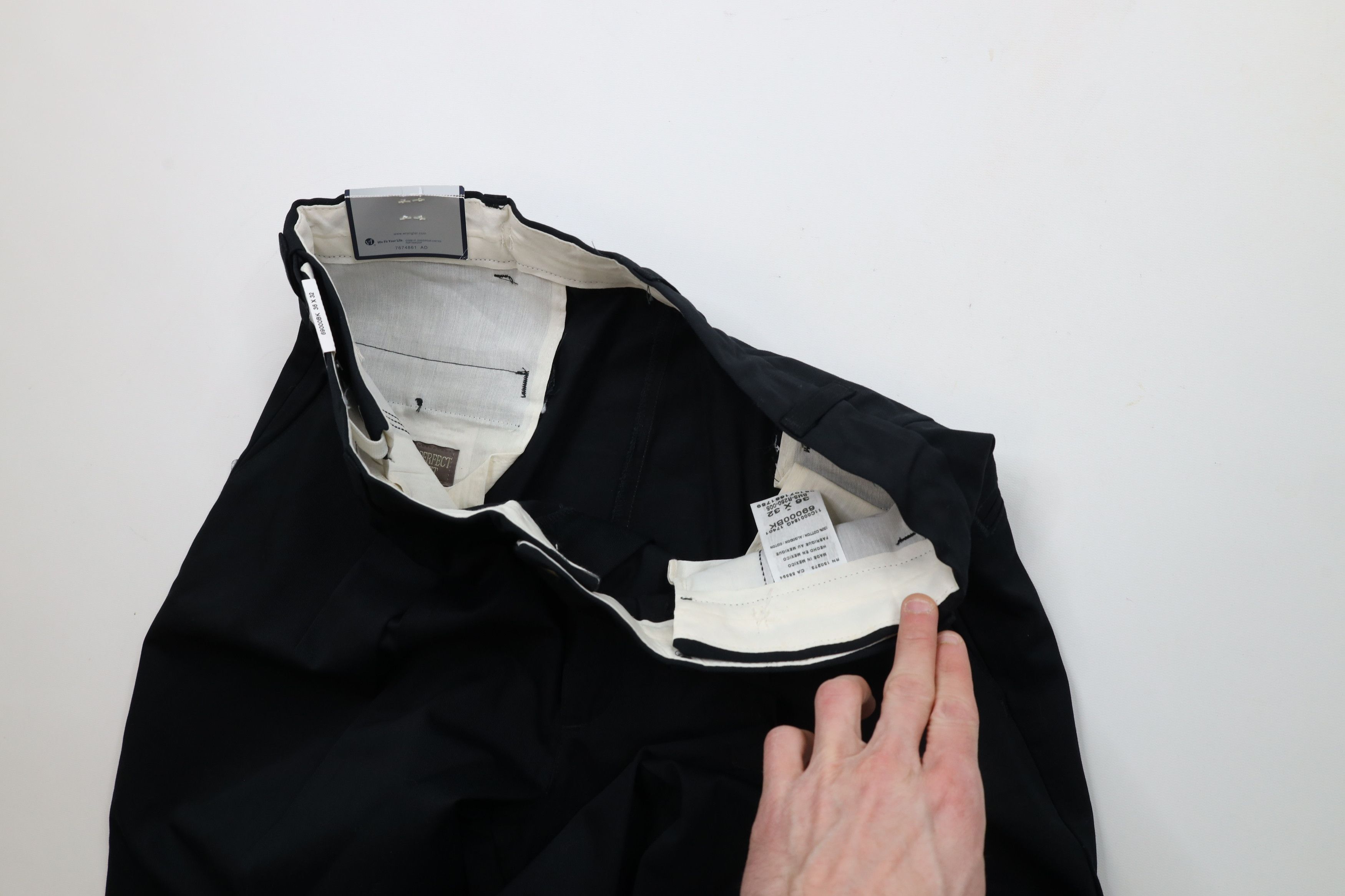 Vintage × Wrangler Deadstock Vintage Y2K Wrangler Wide Leg Chino Pants Black Size US 36 / EU 52 - 7 Thumbnail