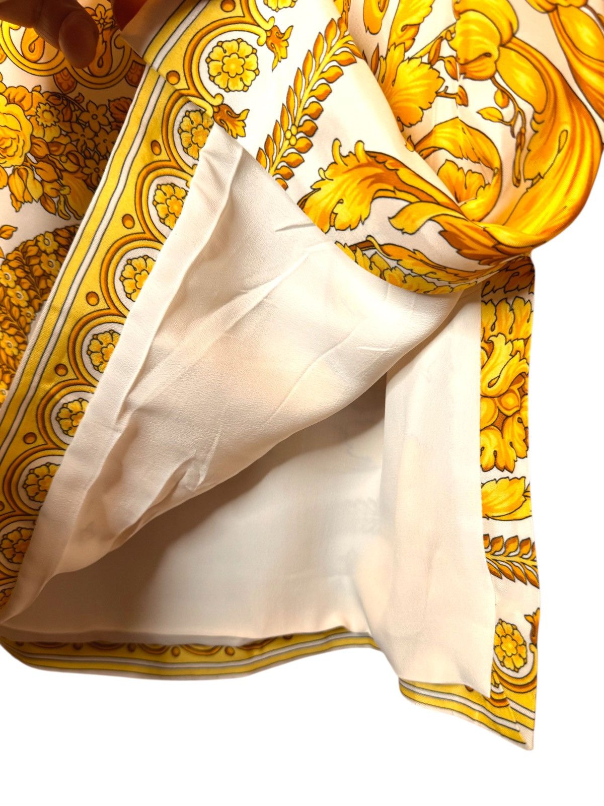 Versace Versace Baroque Print Dress Gold White Viscose Size M / US 6-8 / IT 42-44 - 6 Thumbnail