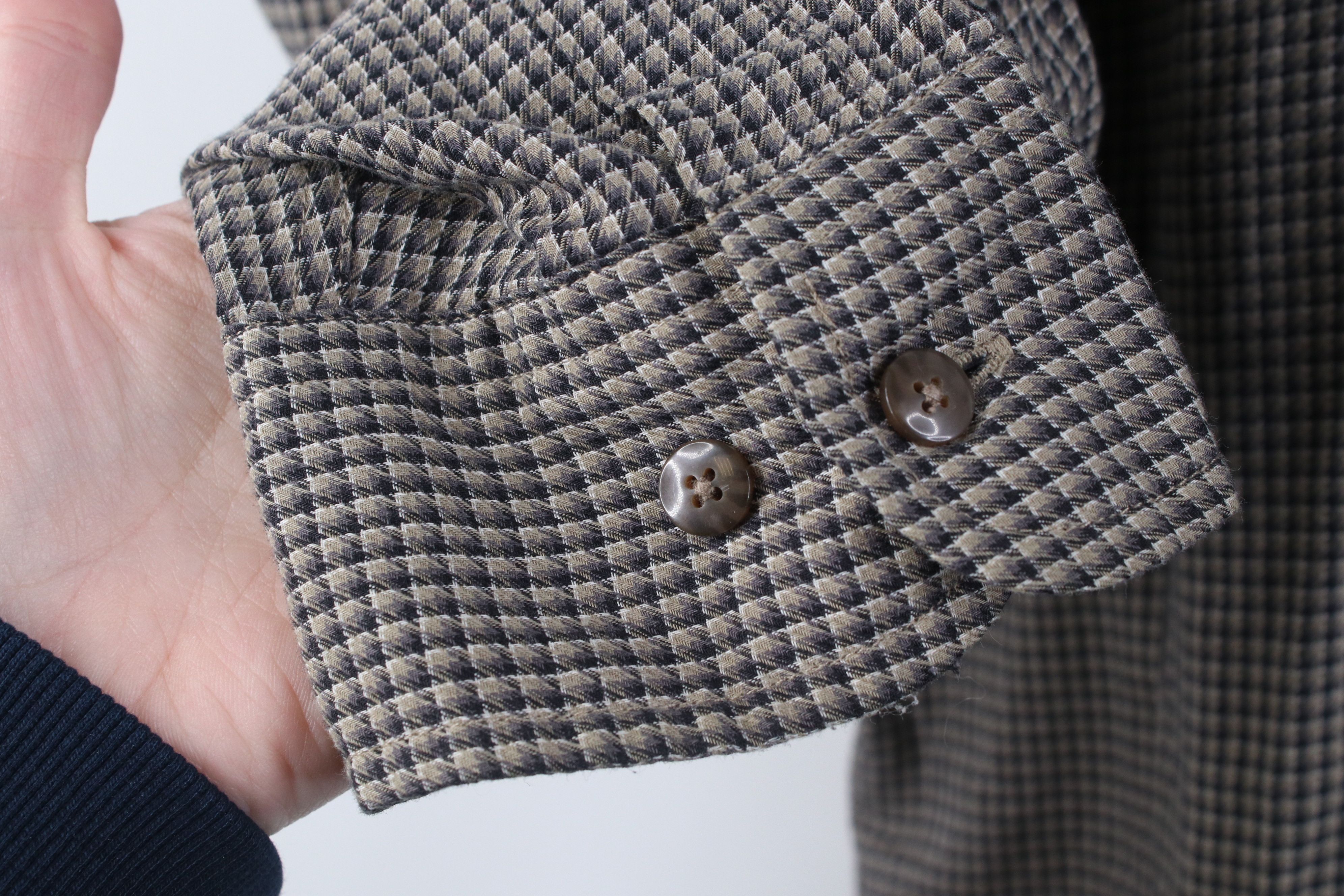 Vintage Vintage 90s Streetwear Collared Button Shirt Geometric Brown Size US XL / EU 56 / 4 - 5 Thumbnail