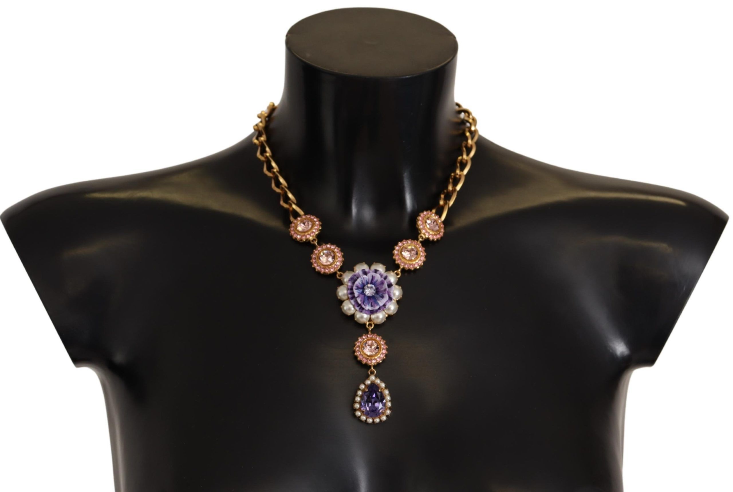 Dolce & Gabbana Elegant Floral Crystal Statement Women's Necklace Size ONE SIZE - 1 Thumbnail