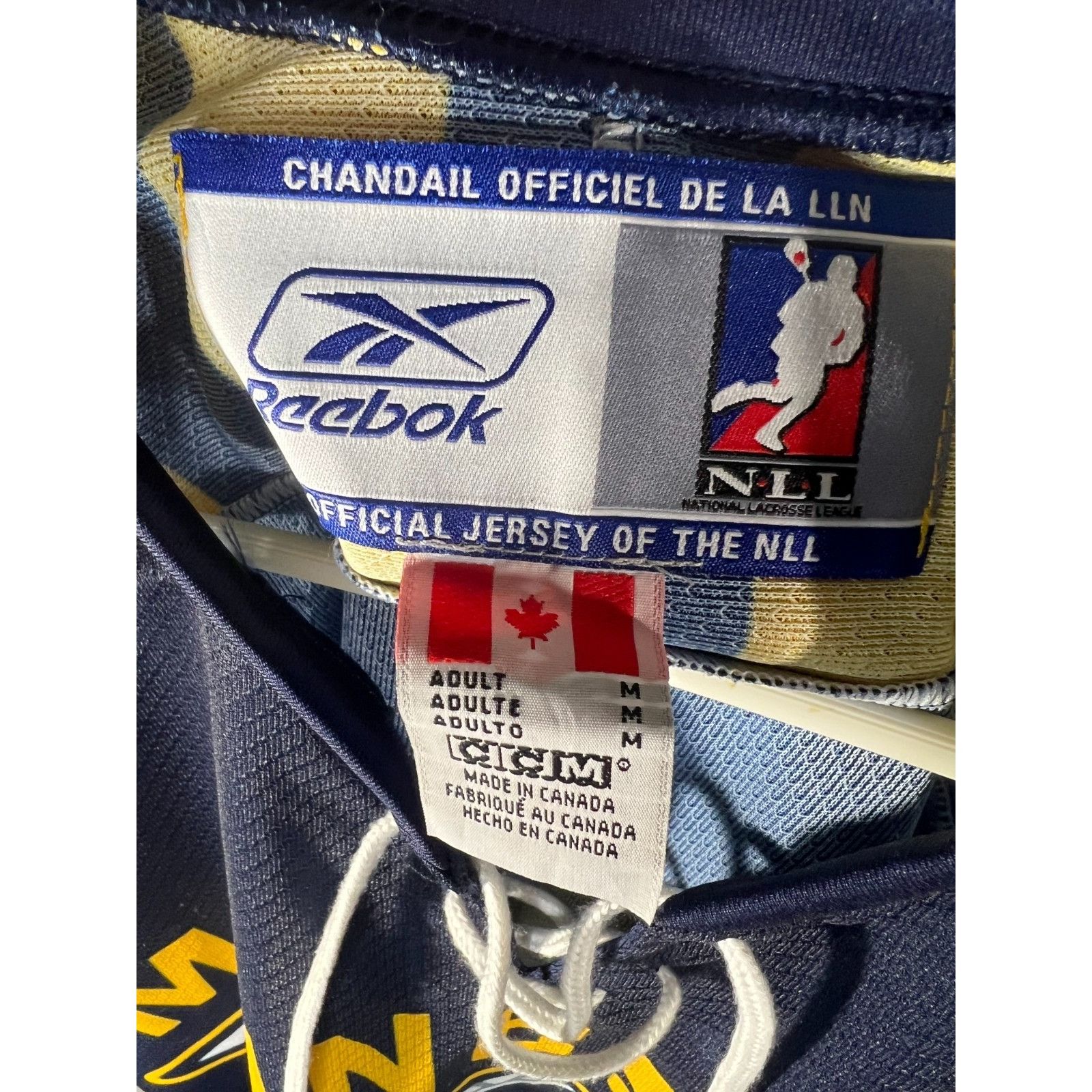 Reebok VTG Minnesota Swarm Jersey Mens MD Canada Navy Yellow NLL La Size US M / EU 48-50 / 2 - 5 Thumbnail