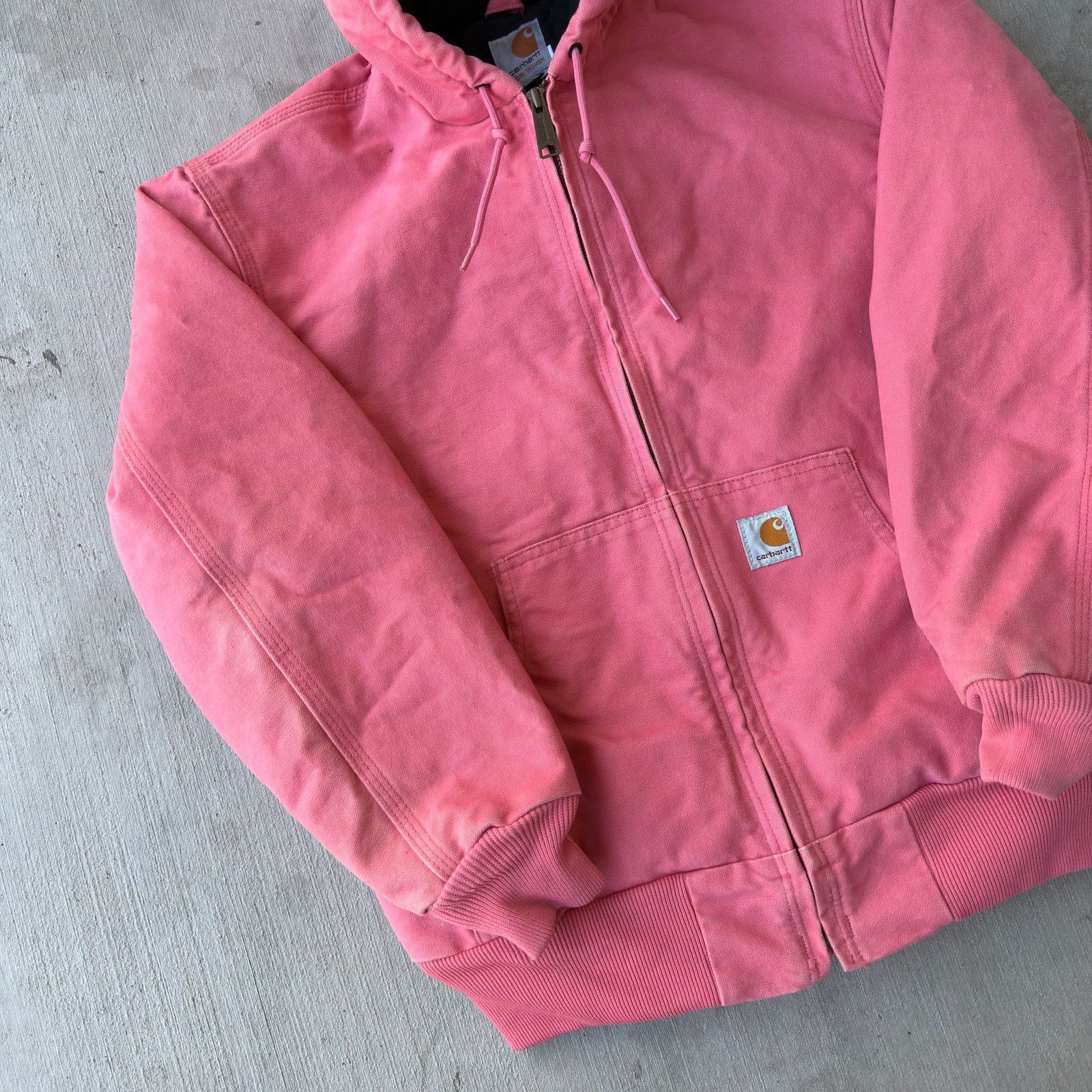 Carhartt × Vintage Carhartt WOMENS J130 pink hooded work wear jacket Size US M / EU 48-50 / 2 - 2 Thumbnail