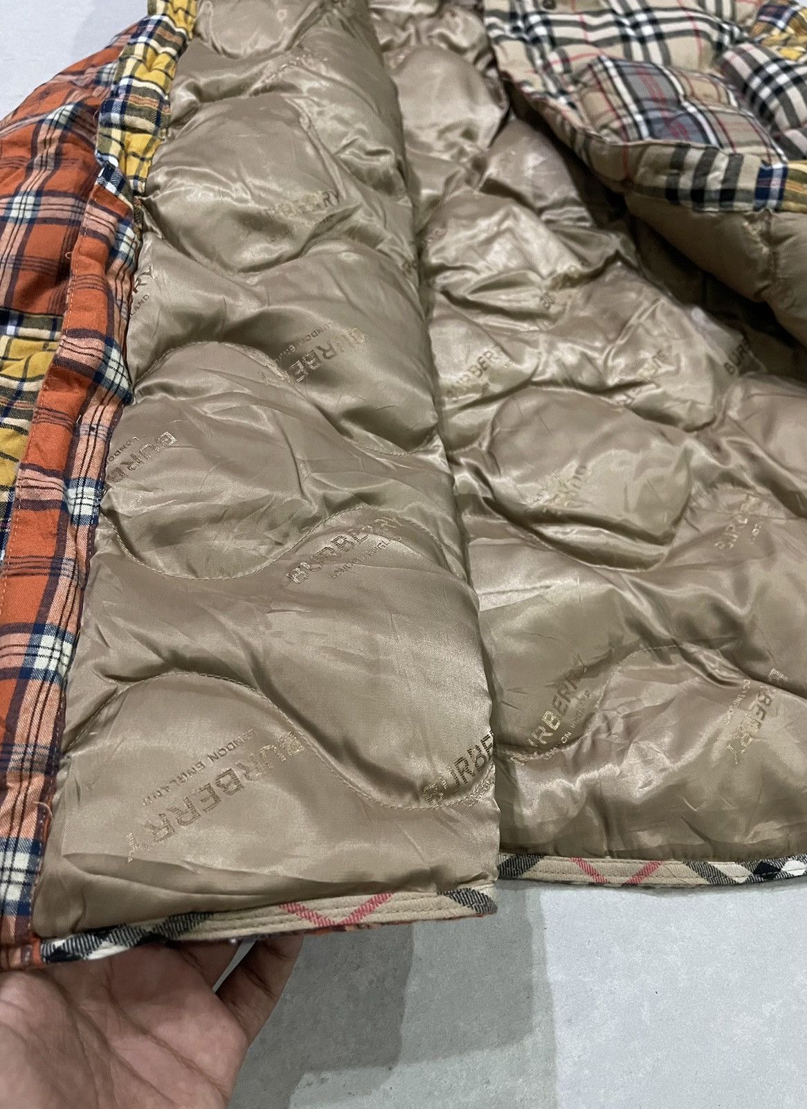 Burberry 🔥A/W 2019 BURBERRY PATCHWORK CONTRAST CHECK PUFFER OVERSHIRT Size US M / EU 48-50 / 2 - 12 Thumbnail