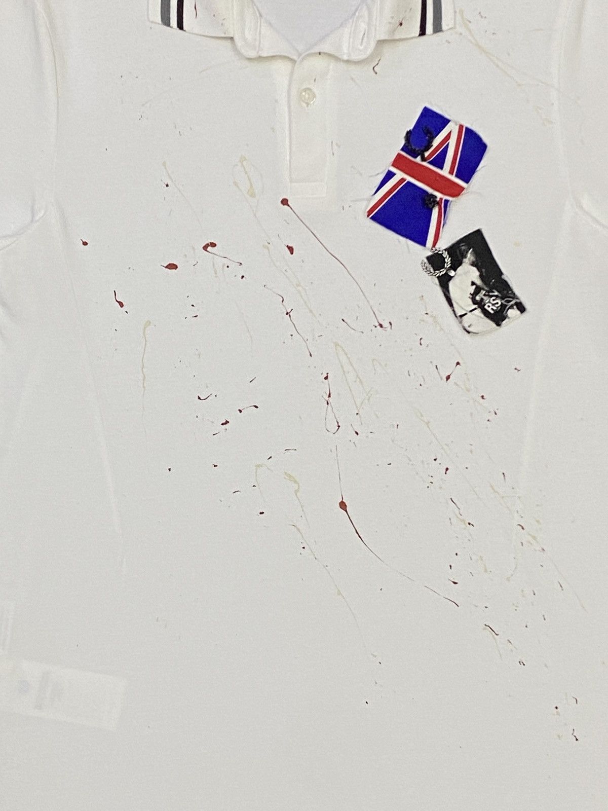 Fred Perry × Raf Simons Raf Simons x Fred Perry Anarchy Painted Polo Tee Size US S / EU 44-46 / 1 - 13 Thumbnail