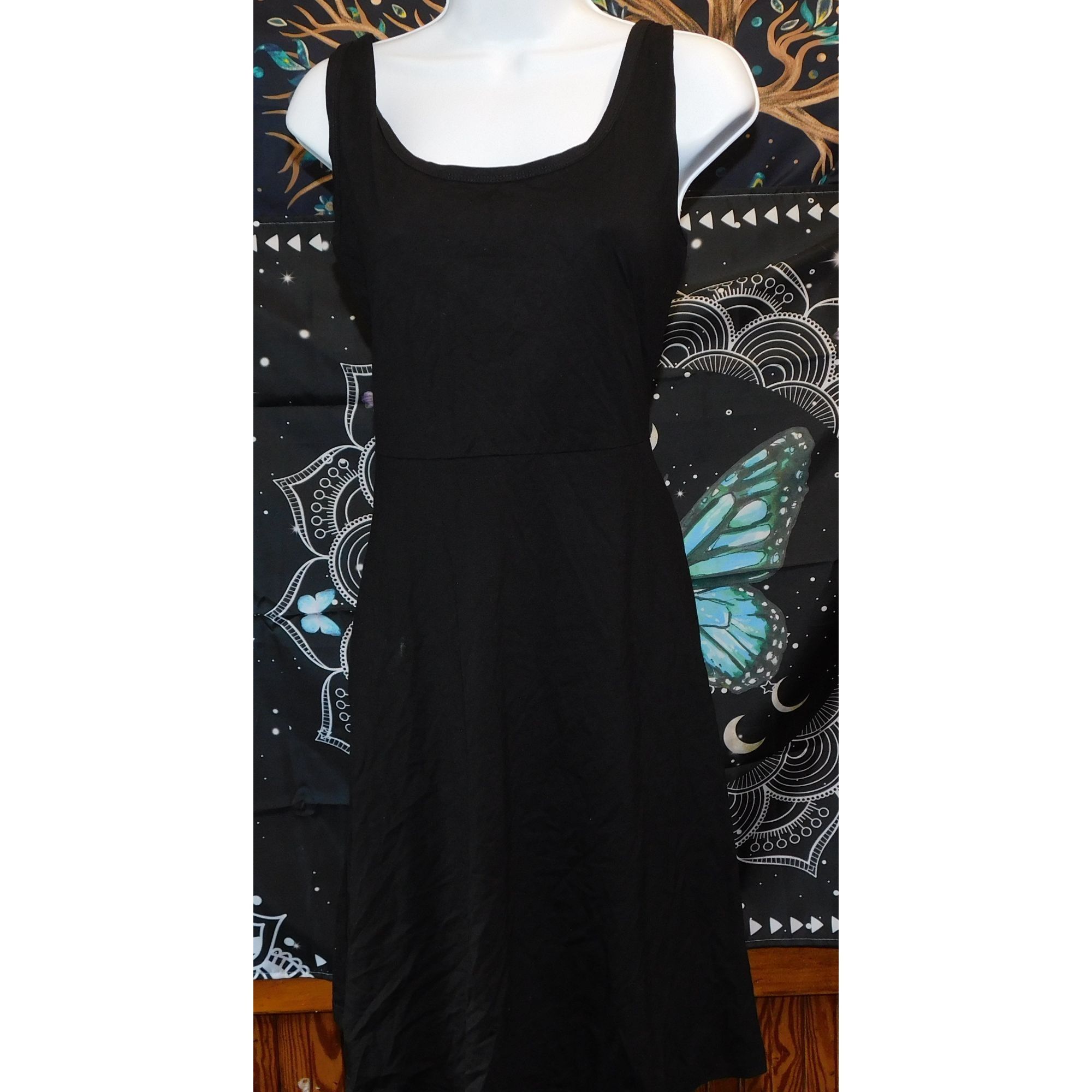 Other Basic Gothic Casual Black Sleeveless Skater Dress Size L / US 10 / IT 46 - 2 Thumbnail