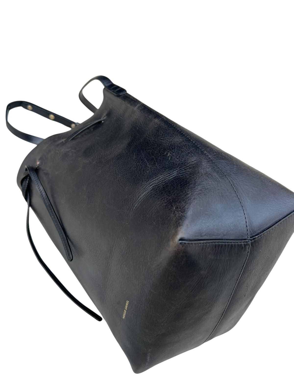 Mansur Gavriel Distressed Patina Black Leather Mansur Gavriel Sling Bag Size ONE SIZE - 16 Thumbnail