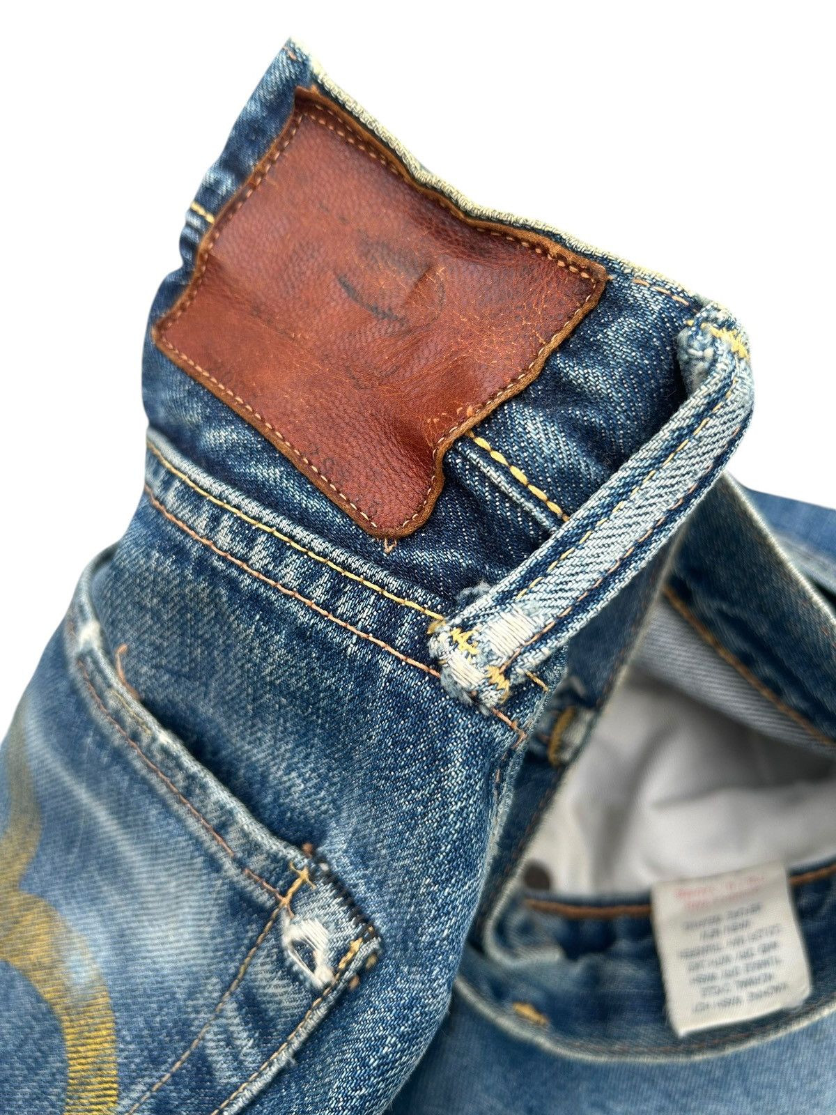 Kapital Thrashed Vintage Evisu Selvedge Denim Jeans Size US 28 / EU 44 - 14 Thumbnail