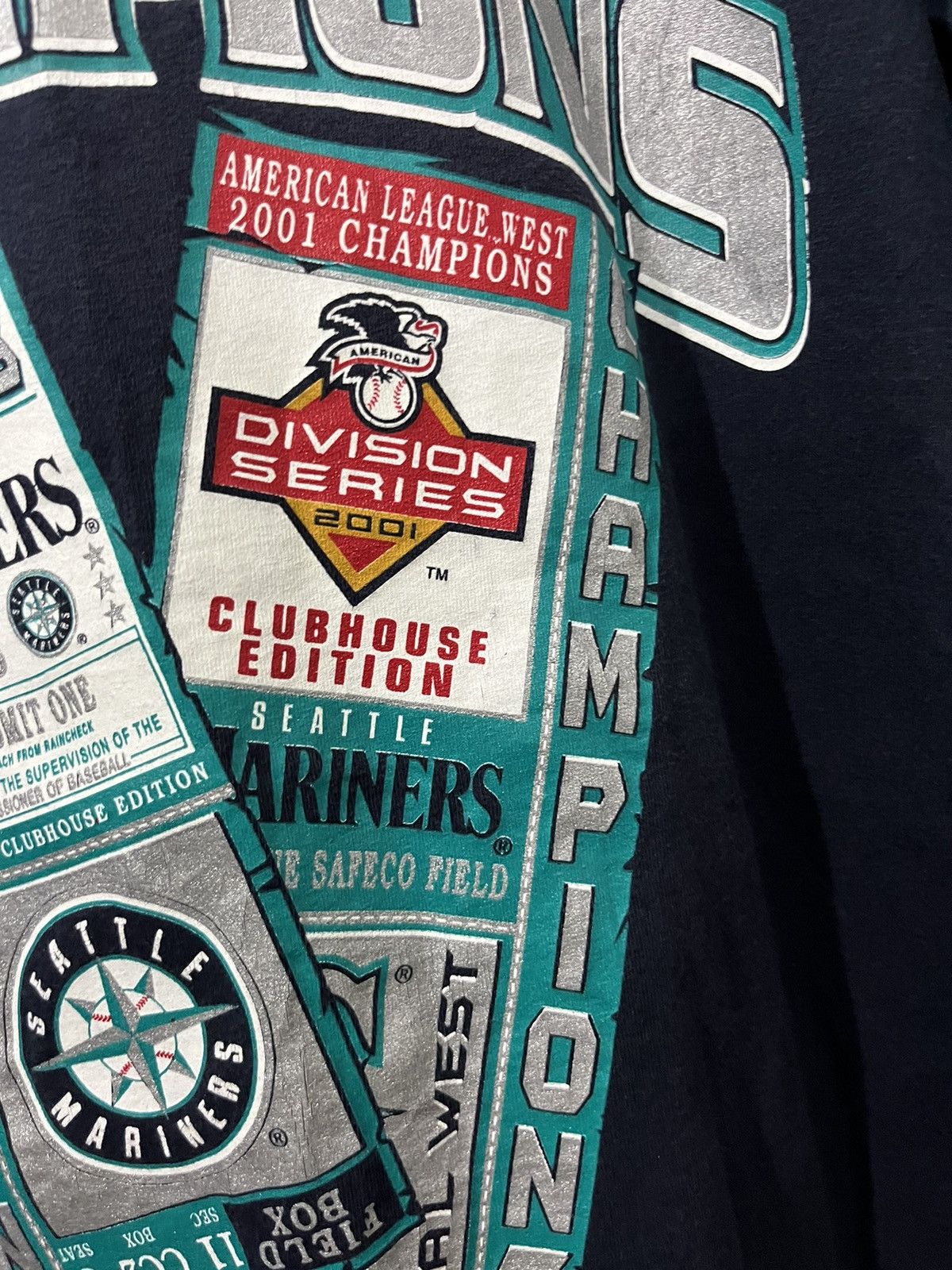 MLB Vintage 2001 Y2K Seattle Mariners Al West Division Champion Size US M / EU 48-50 / 2 - 5 Thumbnail