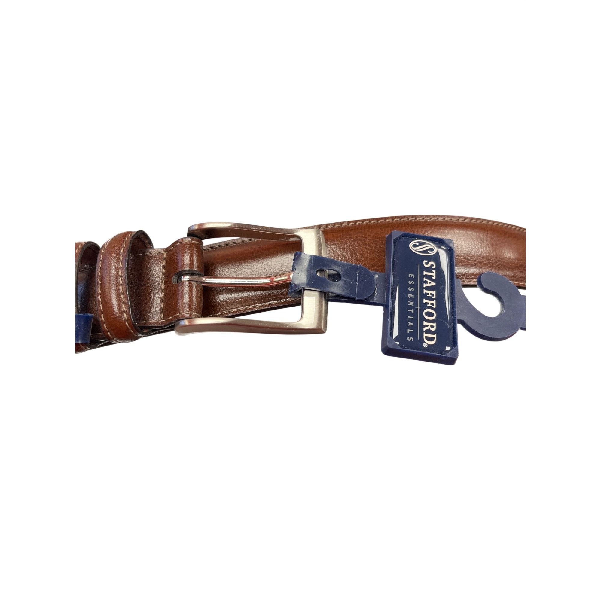Stafford Stafford big tall mens brown leather dress belt sz 54 waist Size ONE SIZE - 3 Thumbnail