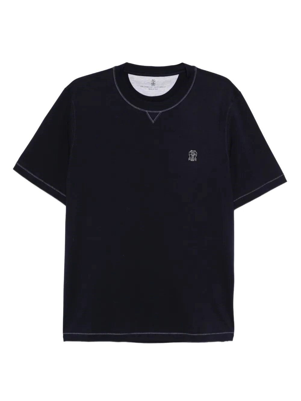 Brunello Cucinelli Crew-Neck T-Shirt With Logo Size US S / EU 44-46 / 1 - 1 Thumbnail