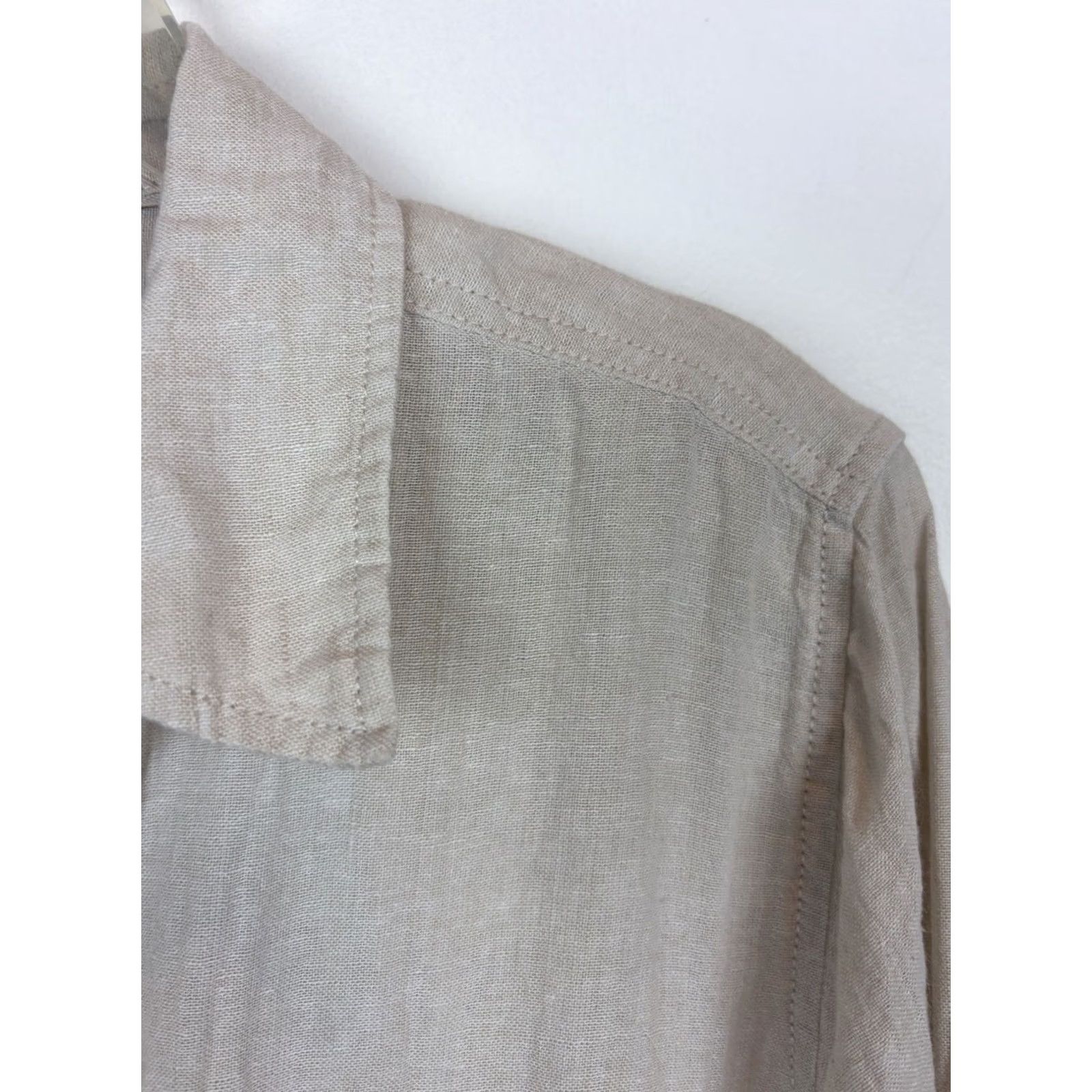 Pinko Sigrid Olsen Tunic Shirt Womens 1X Pink Linen Roll Tab Beach Coastal Top 100% Size L / US 10 / IT 46 - 4 Thumbnail