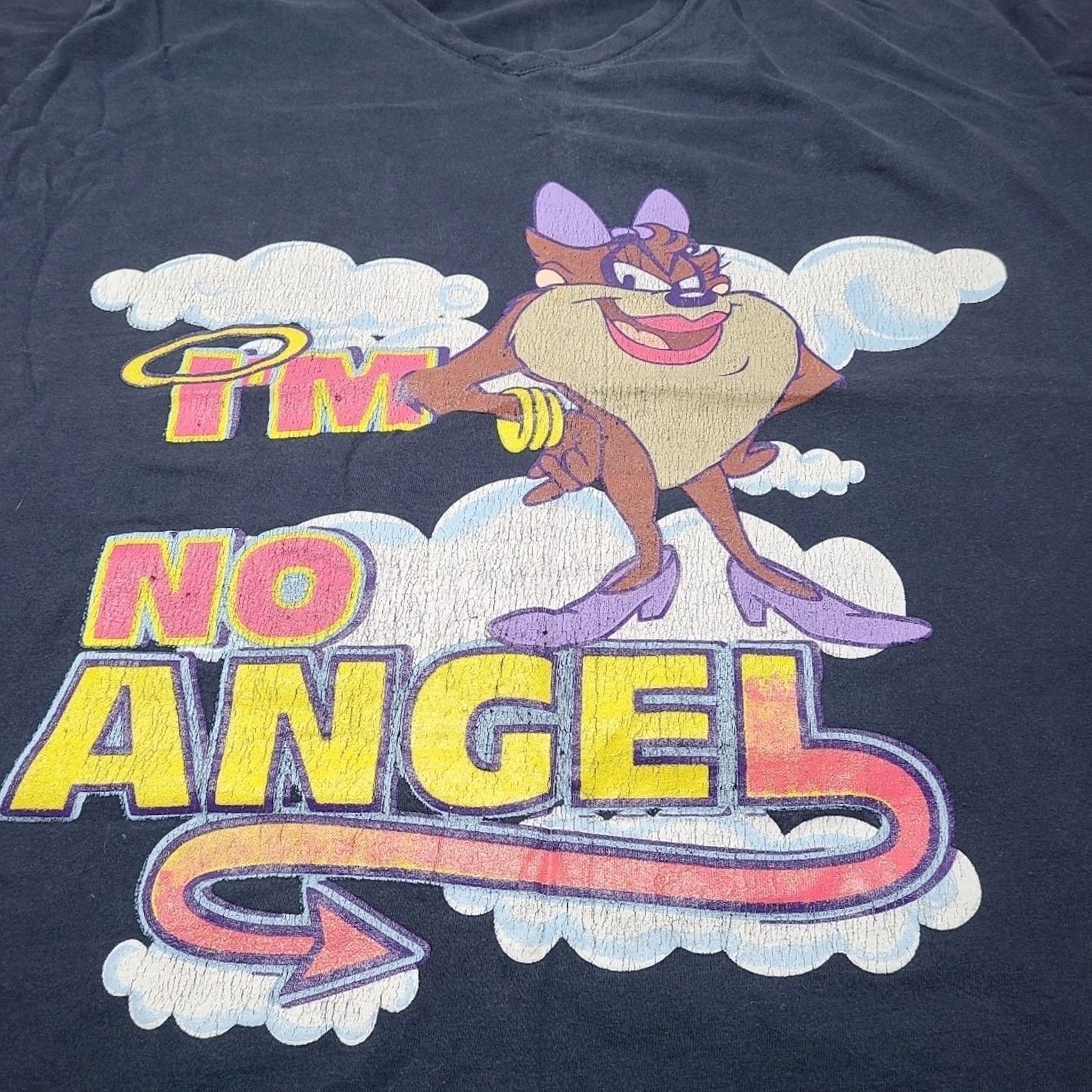 Vintage VINTAGE Looney Tunes Tasmanian She-Devil V-Neck T-Shirt Women 2XL Double Sided T-Shirt Womens Blue VTG Tasmanian 90s? Size XXL / US 16-18 / IT 52-54 - 2 Thumbnail