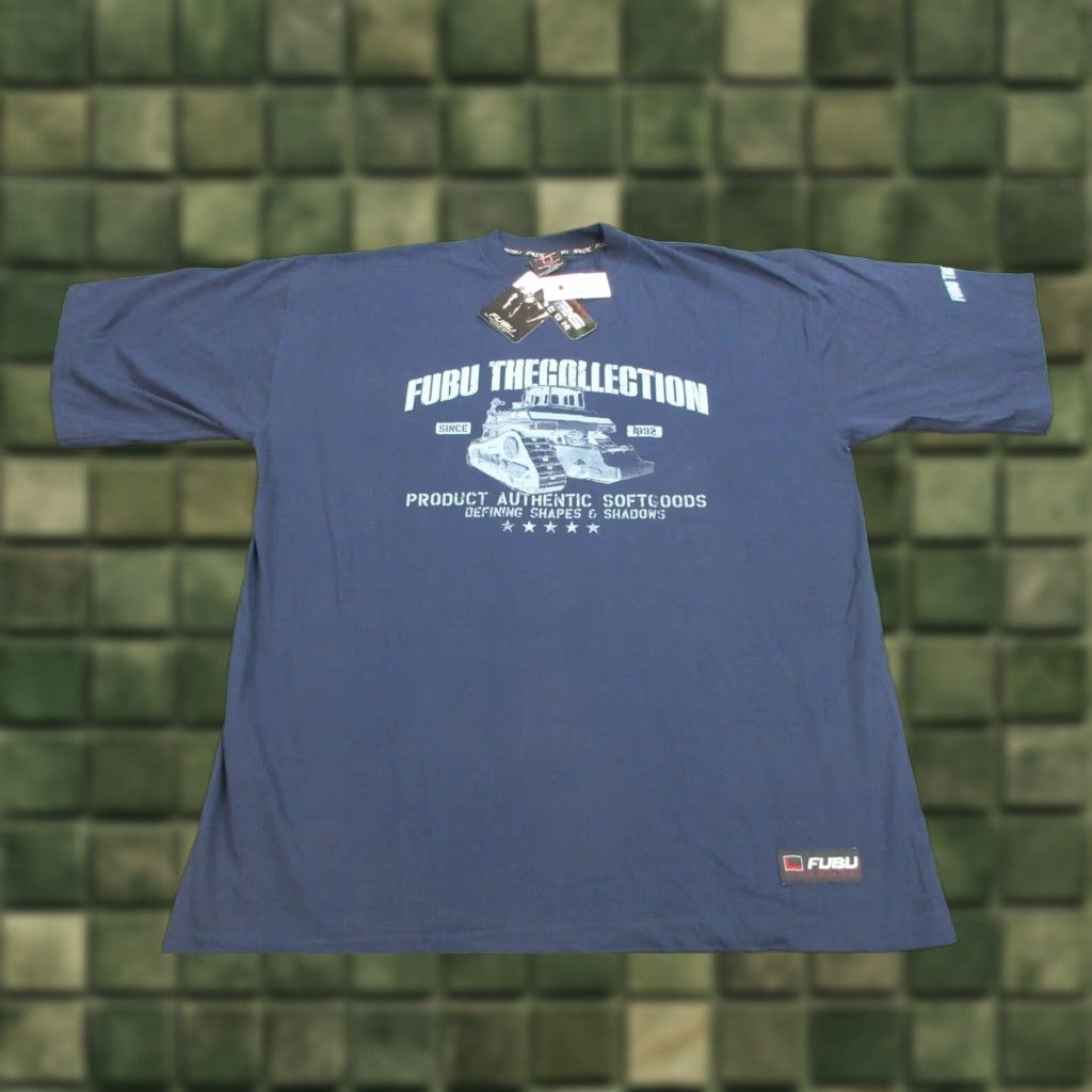 Fubu VINTAGE FUBU Hip Hop T-Shirt Men XL Blue Cotton Logo Streetwear ...