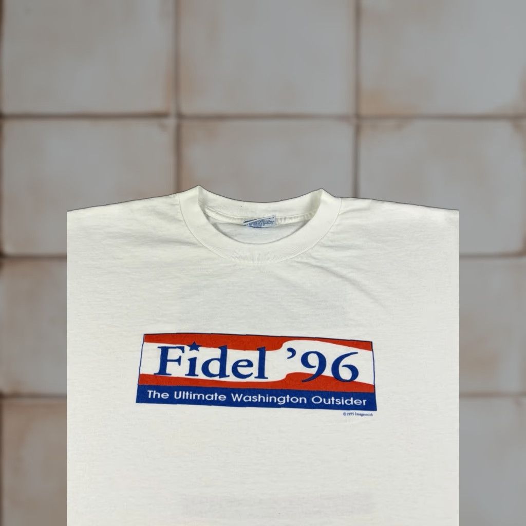 Vintage VINTAGE Fidel Castro For President Shirt XL White 90s T-Shirt Men Short Sleeve Cotton Round Neck Size US XL / EU 56 / 4 - 1 Thumbnail